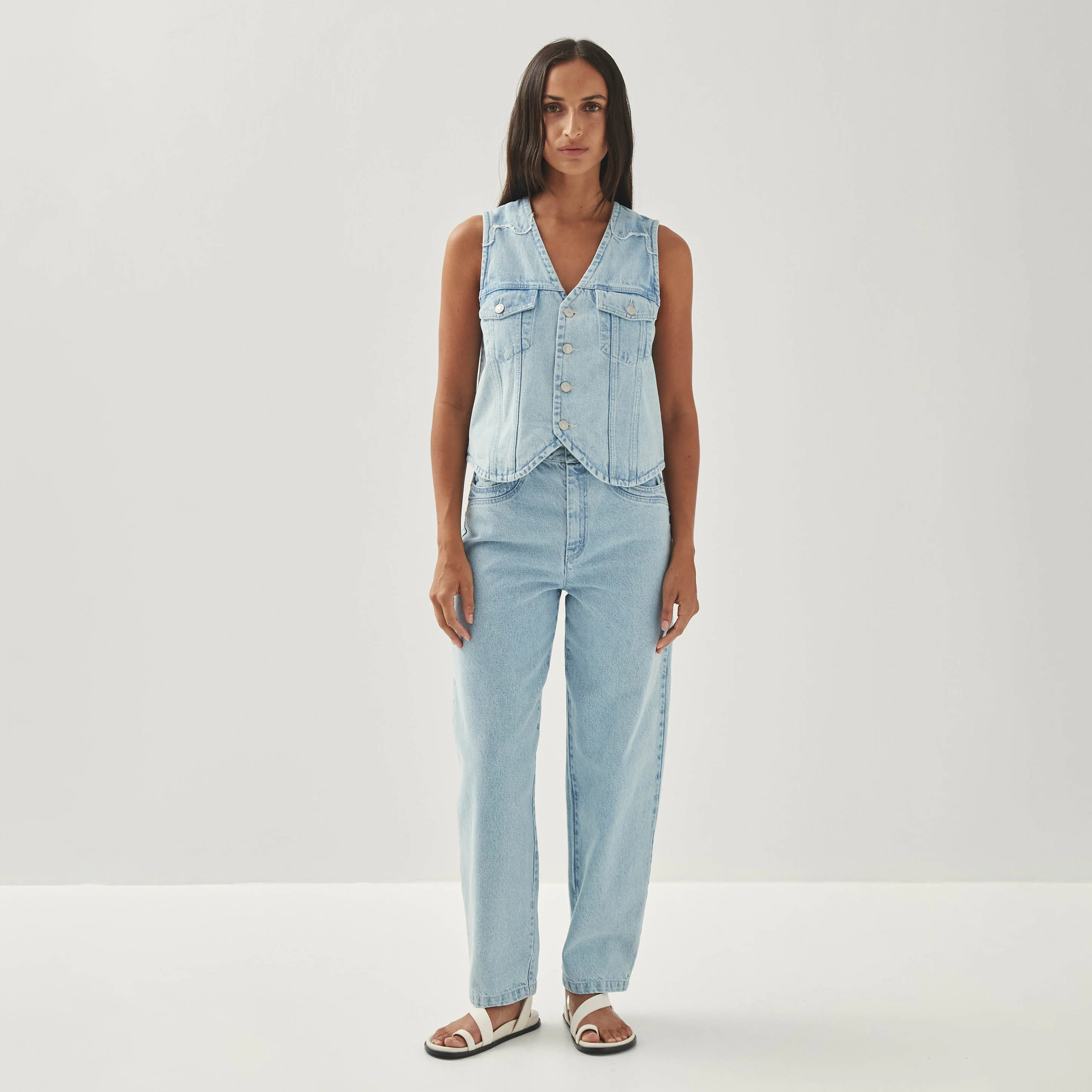 Lorenza Light Blue Denim Trousers - Image 3