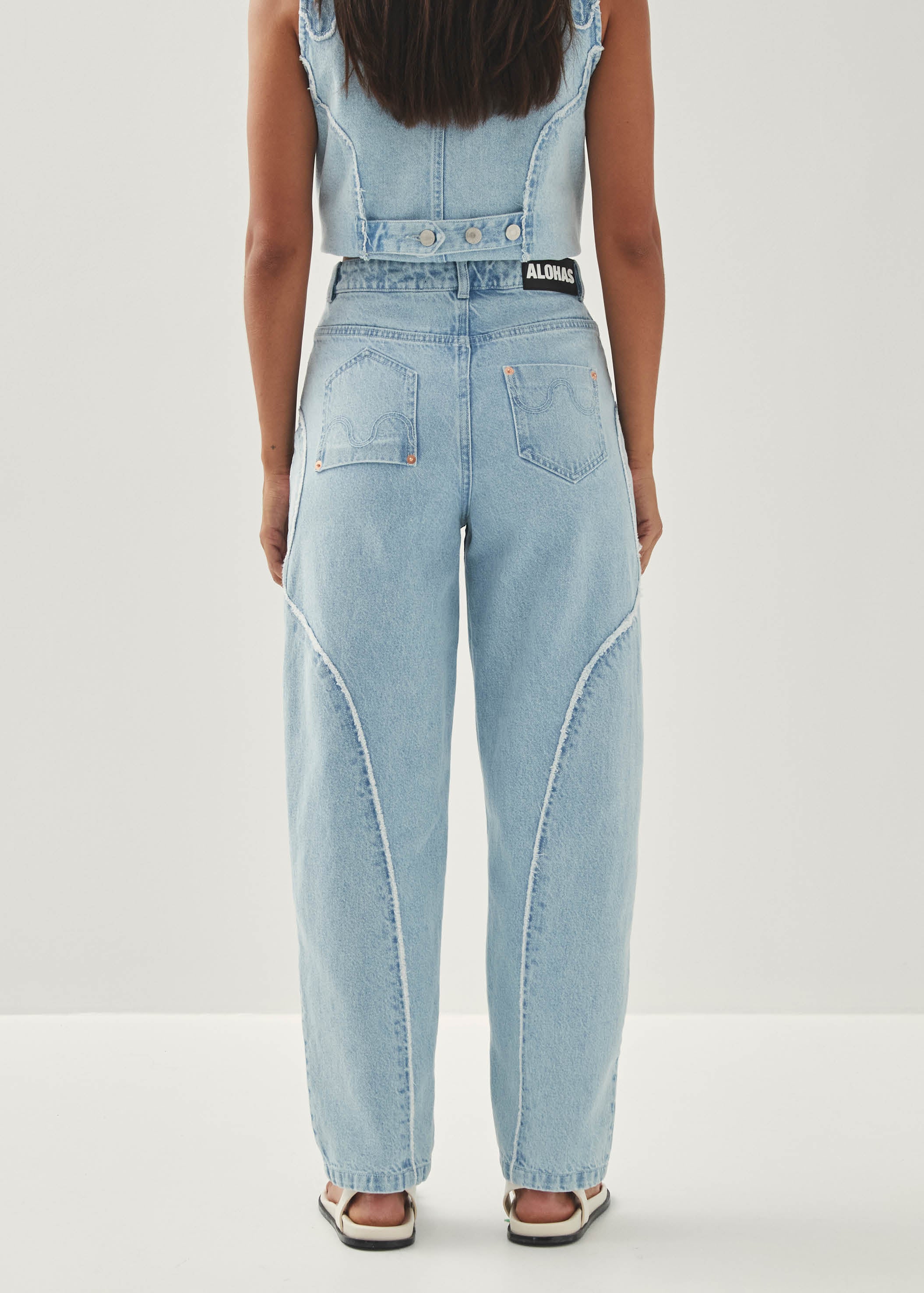 Lorenza Light Blue Denim Trousers - Image 6