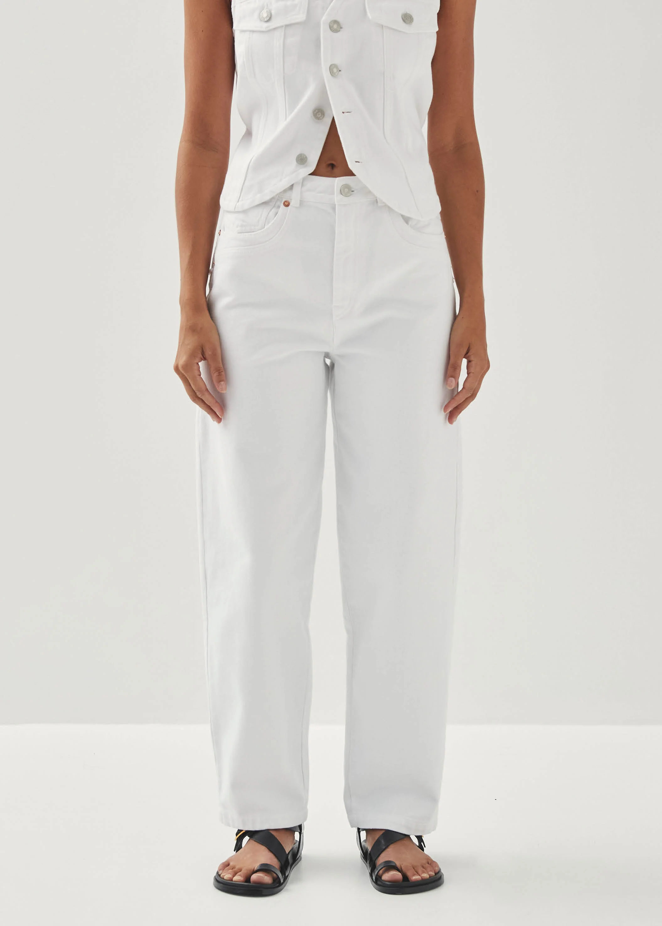 Lorenza White Denim Trousers - Image 4