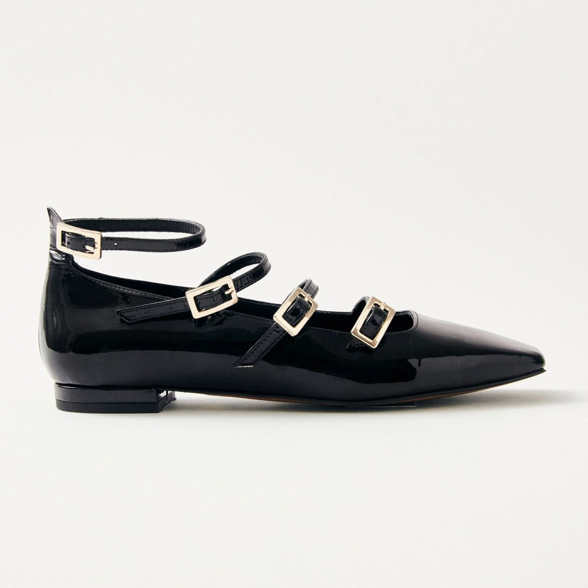 Luke Onix Black Leather Ballet Flats - Image 3