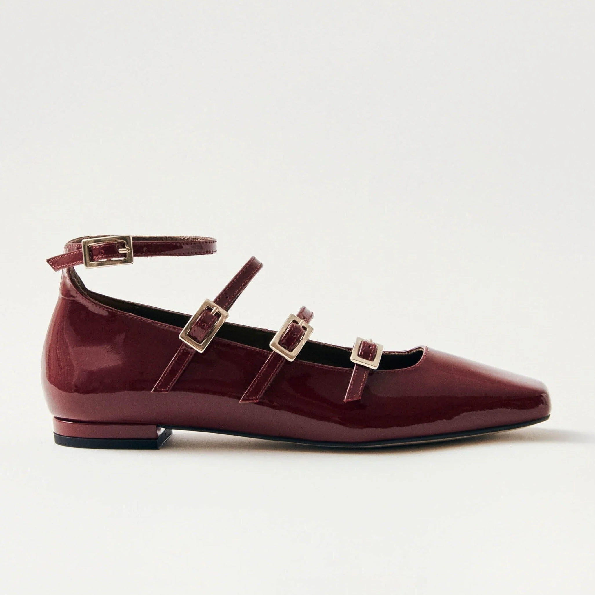 Luke Onix Wine Burgundy Leather Ballet Flats - Image 3
