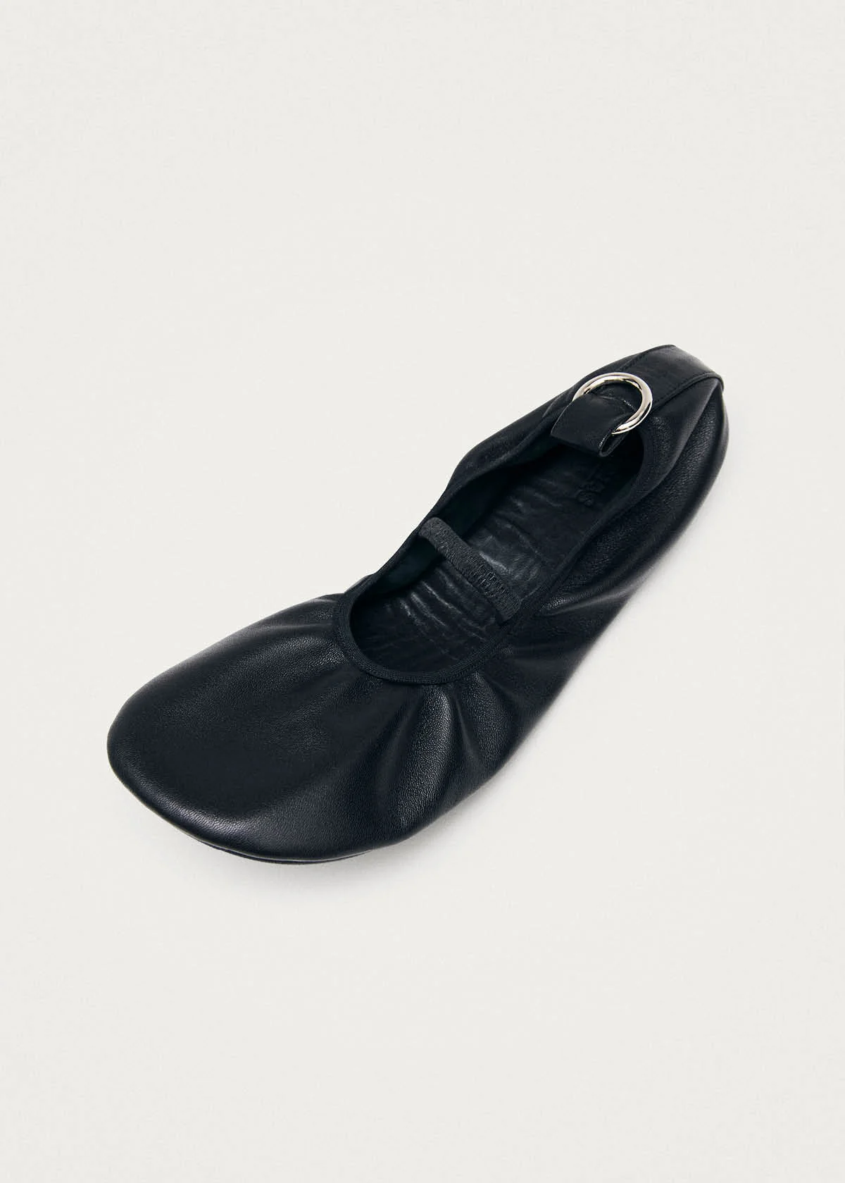 Naira Barefoot Black Leather Ballet Flats - Image 5