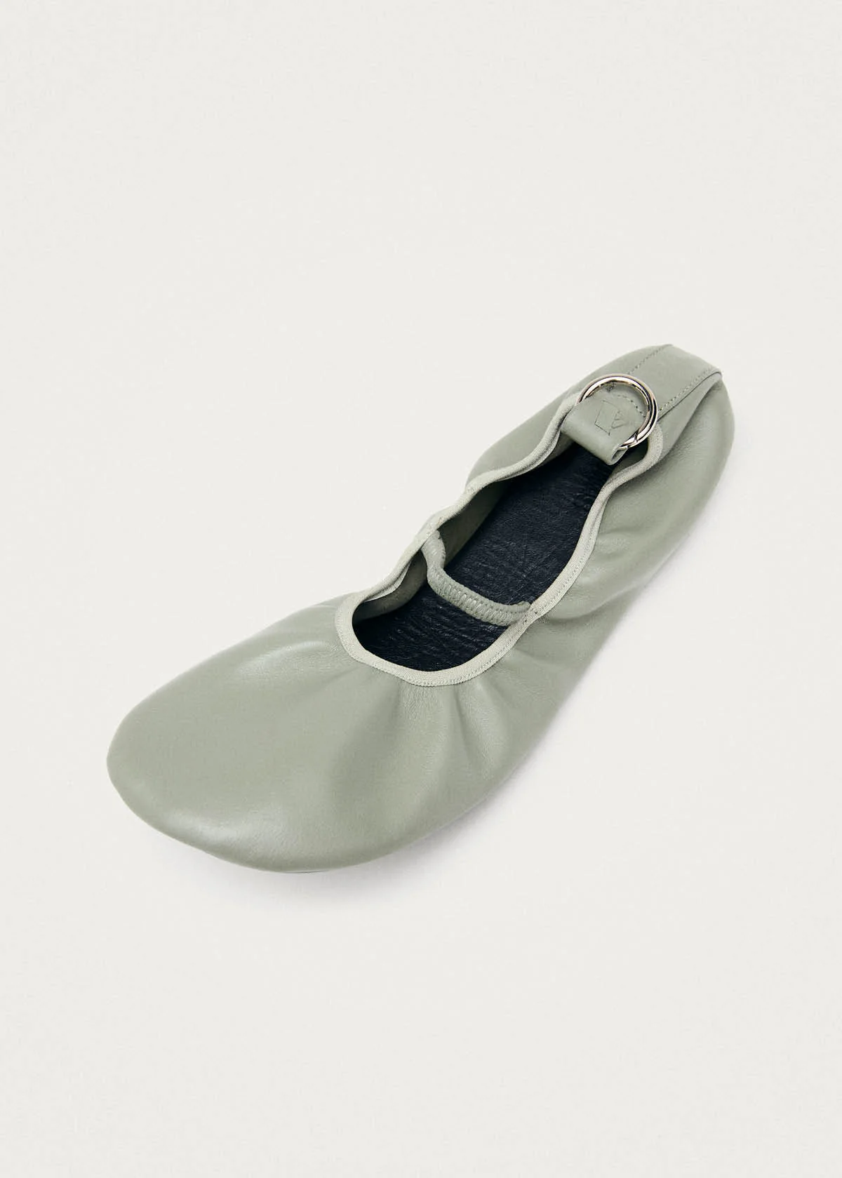 Naira Barefoot Green Leather Ballet Flats - Image 5