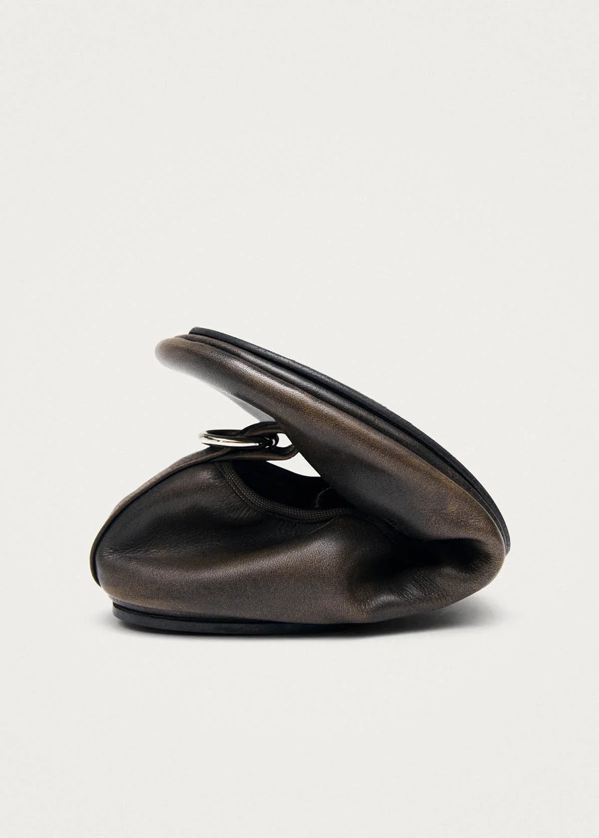 Naira Barefoot Vintage Effect Brown Leather Ballet Flats - Image 6