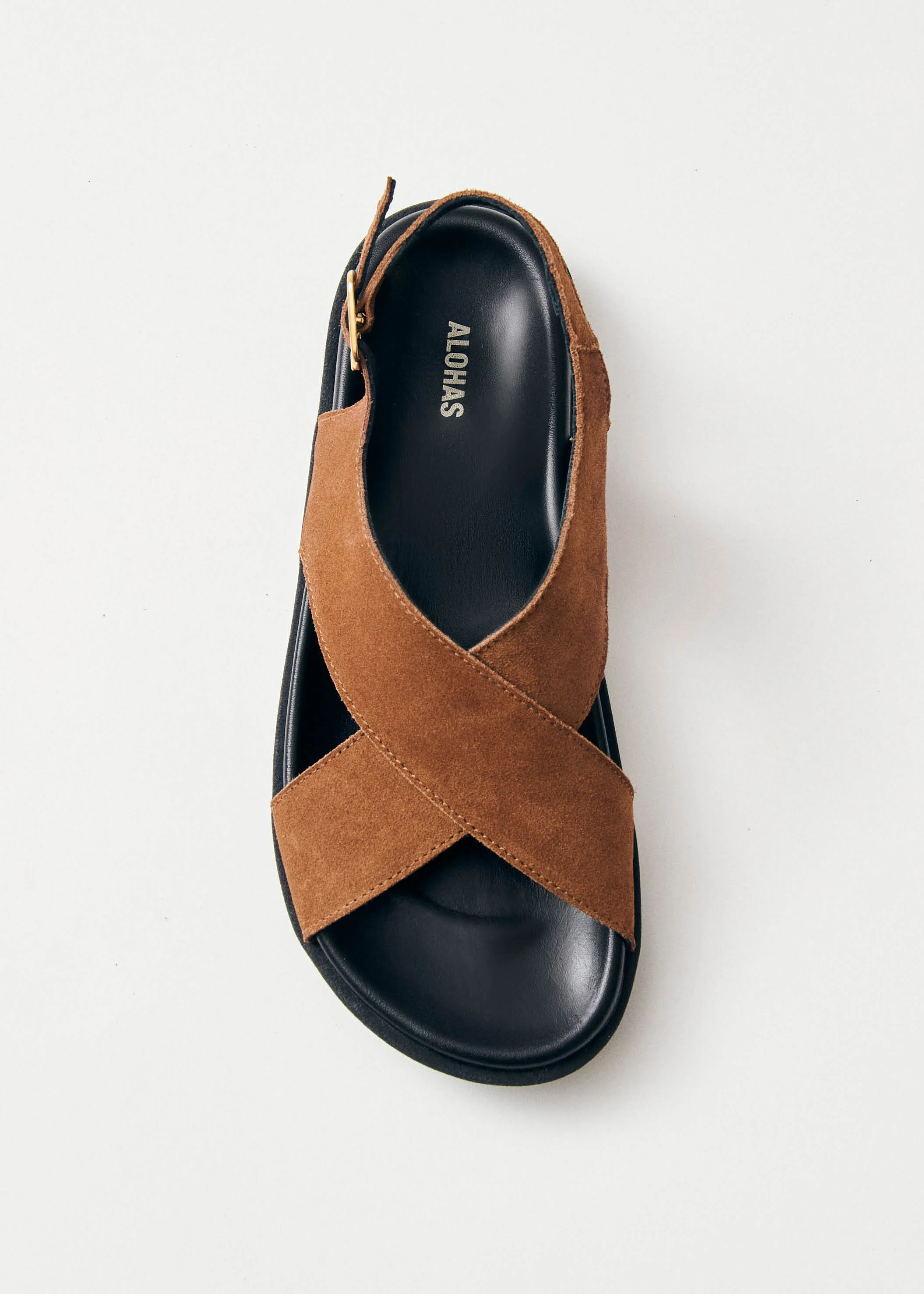 Nico Suede Brown Leather Sandals - Image 4