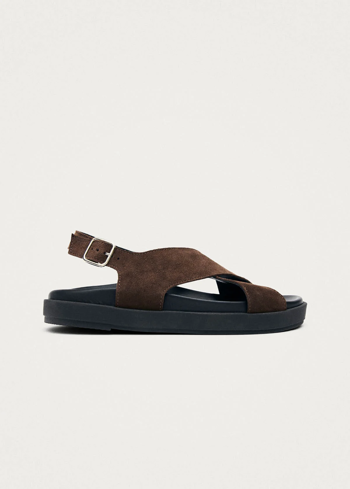 Nico Suede Dark Brown Leather Sandals
