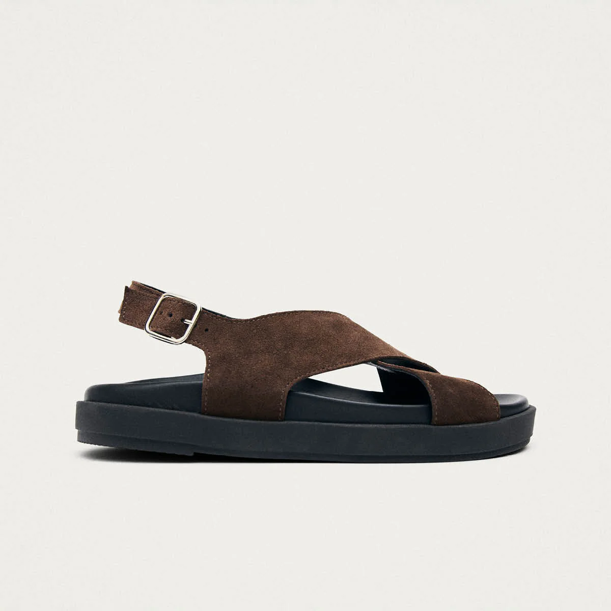 Nico Suede Dark Brown Leather Sandals - Image 3