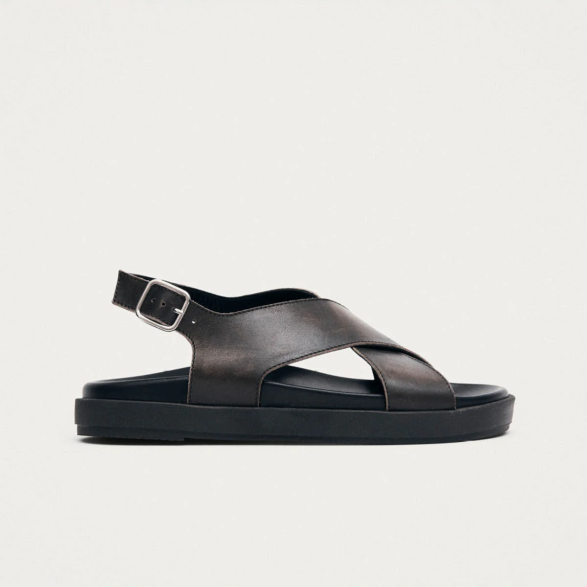 Nico Vintage Effect Brown Leather Sandals - Image 3