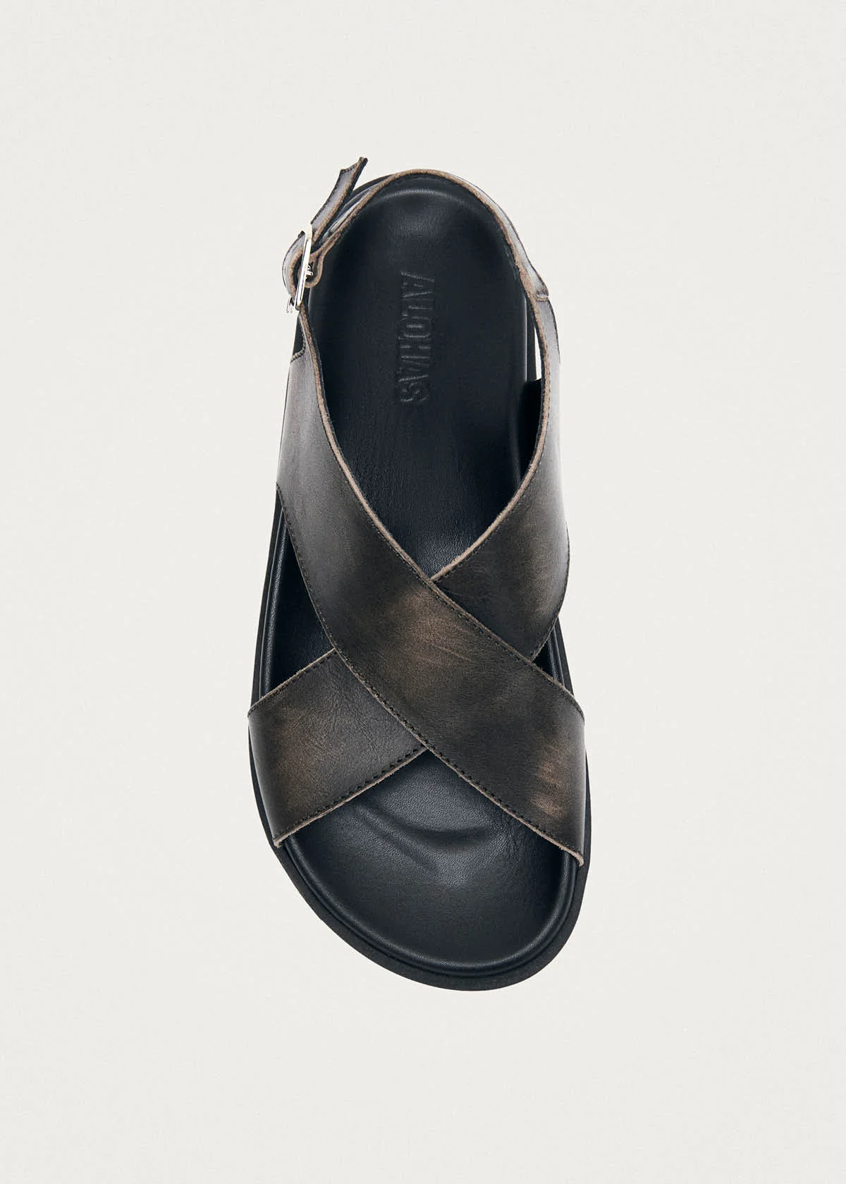 Nico Vintage Effect Brown Leather Sandals - Image 5