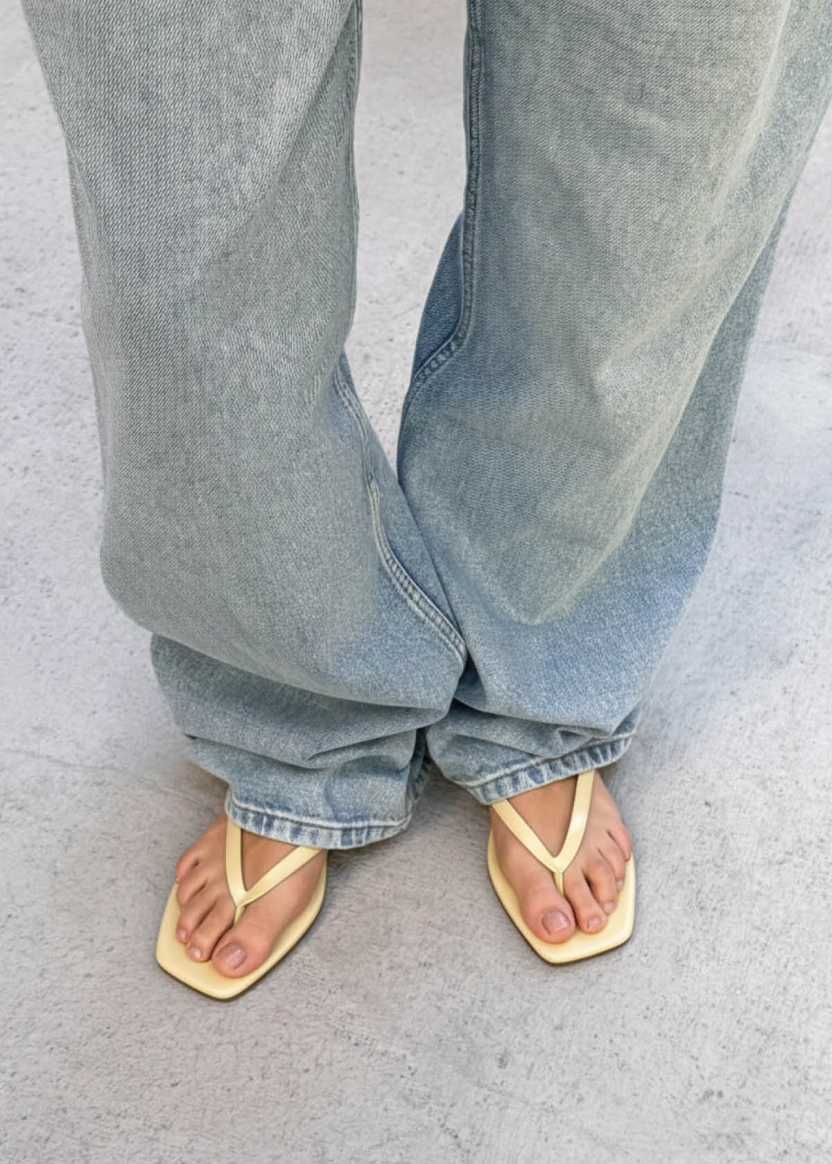 Ola Pale Yellow Leather Sandals - Image 2
