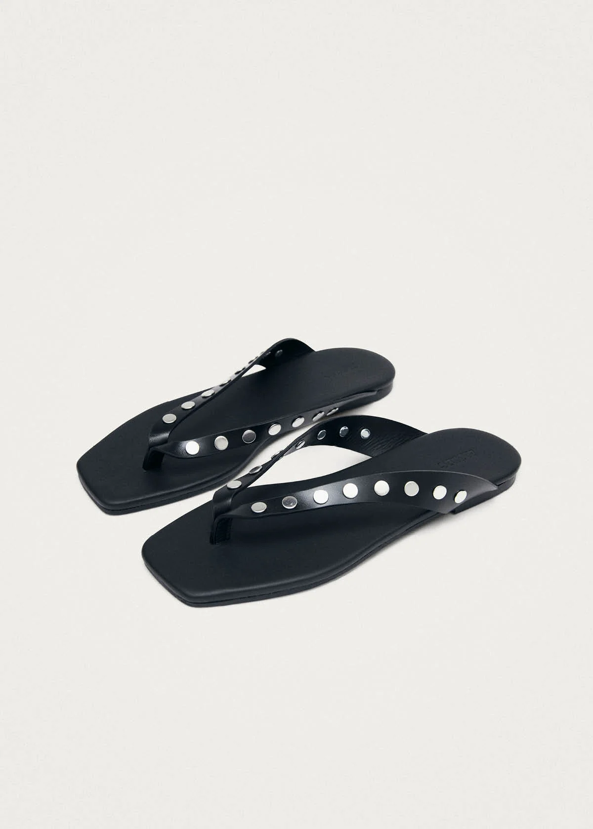 Ola Studs Black Leather Sandals - Image 6