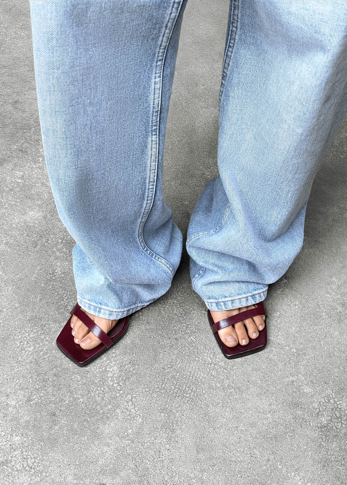 Orielle Rift Burgundy Leather Sandals - Image 2