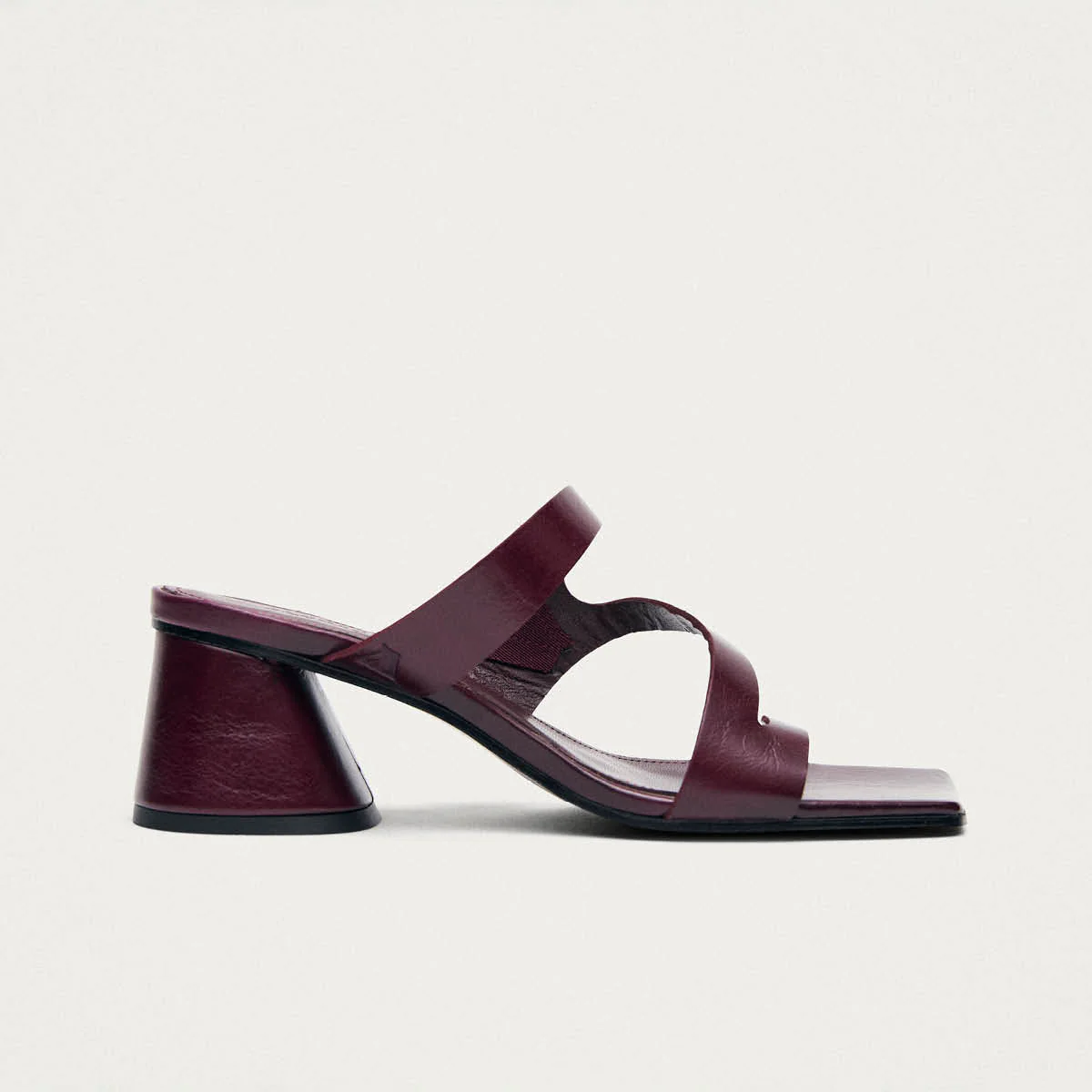 Orielle Rift Burgundy Leather Sandals - Image 3
