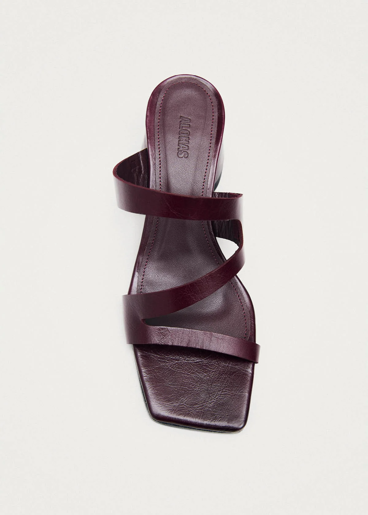 Orielle Rift Burgundy Leather Sandals - Image 4