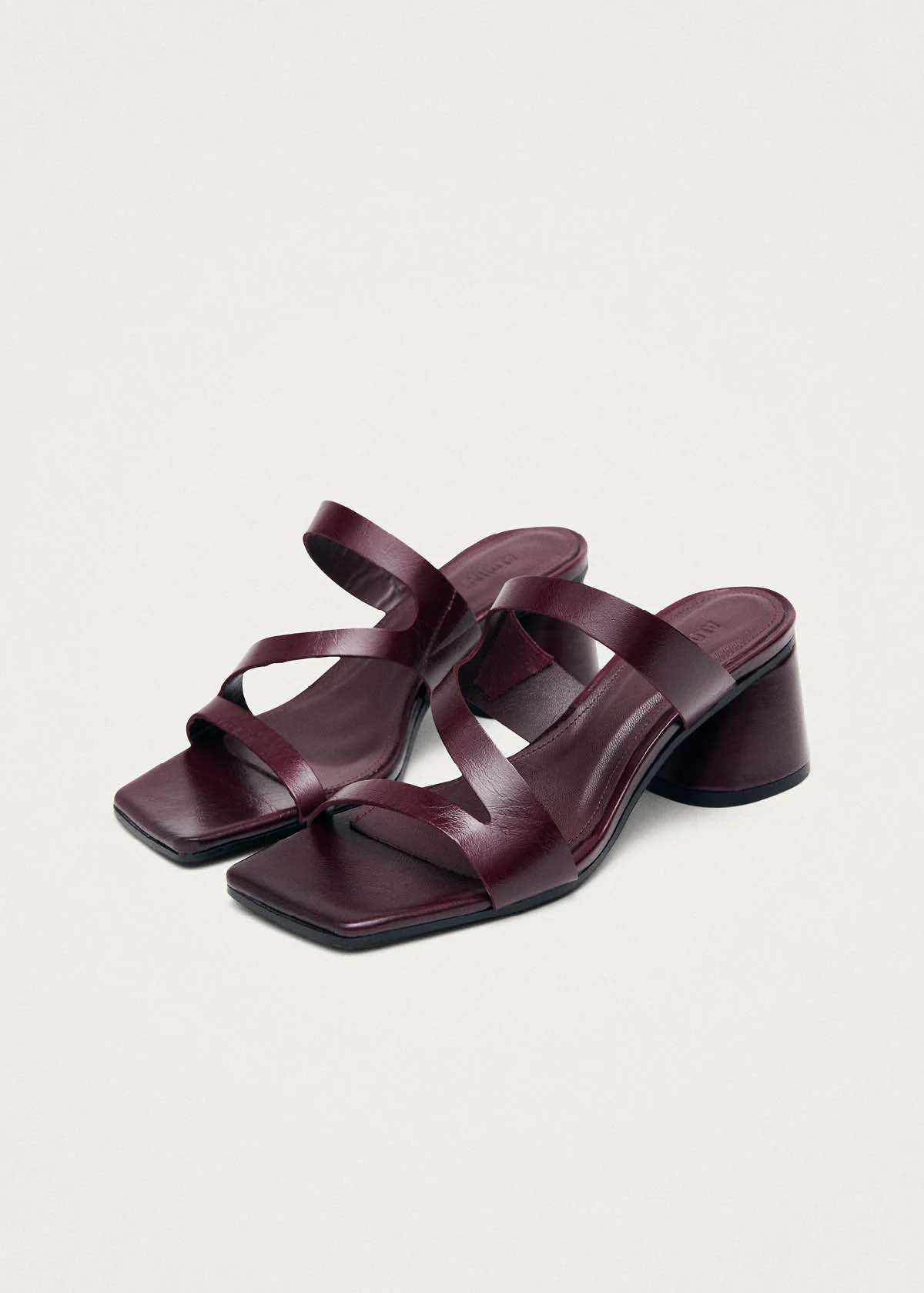 Orielle Rift Burgundy Leather Sandals - Image 6