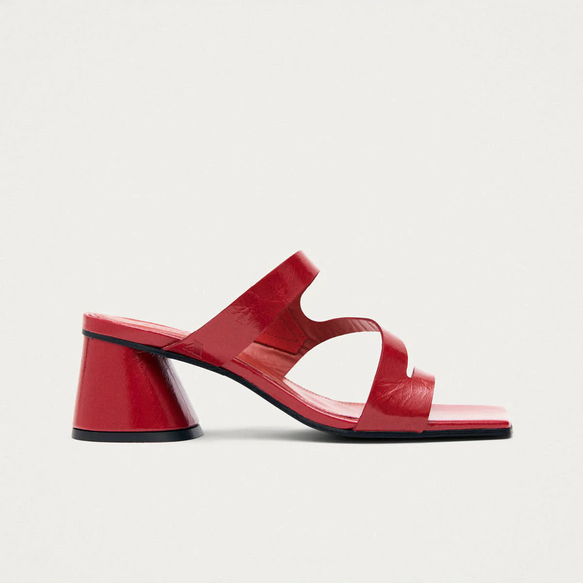 Orielle Rift Red Leather Sandals - Image 3