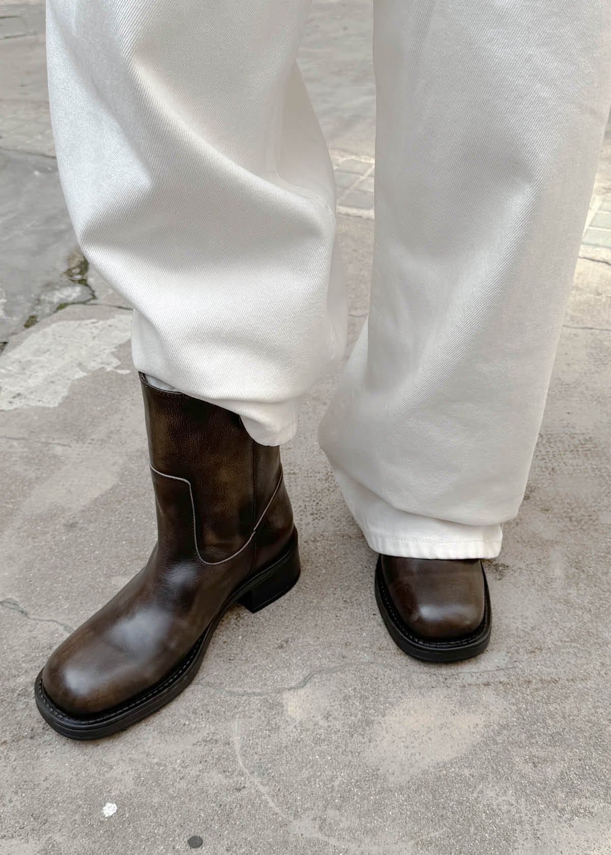 Rajan Vintage Effect Brown Leather Boots - Image 2