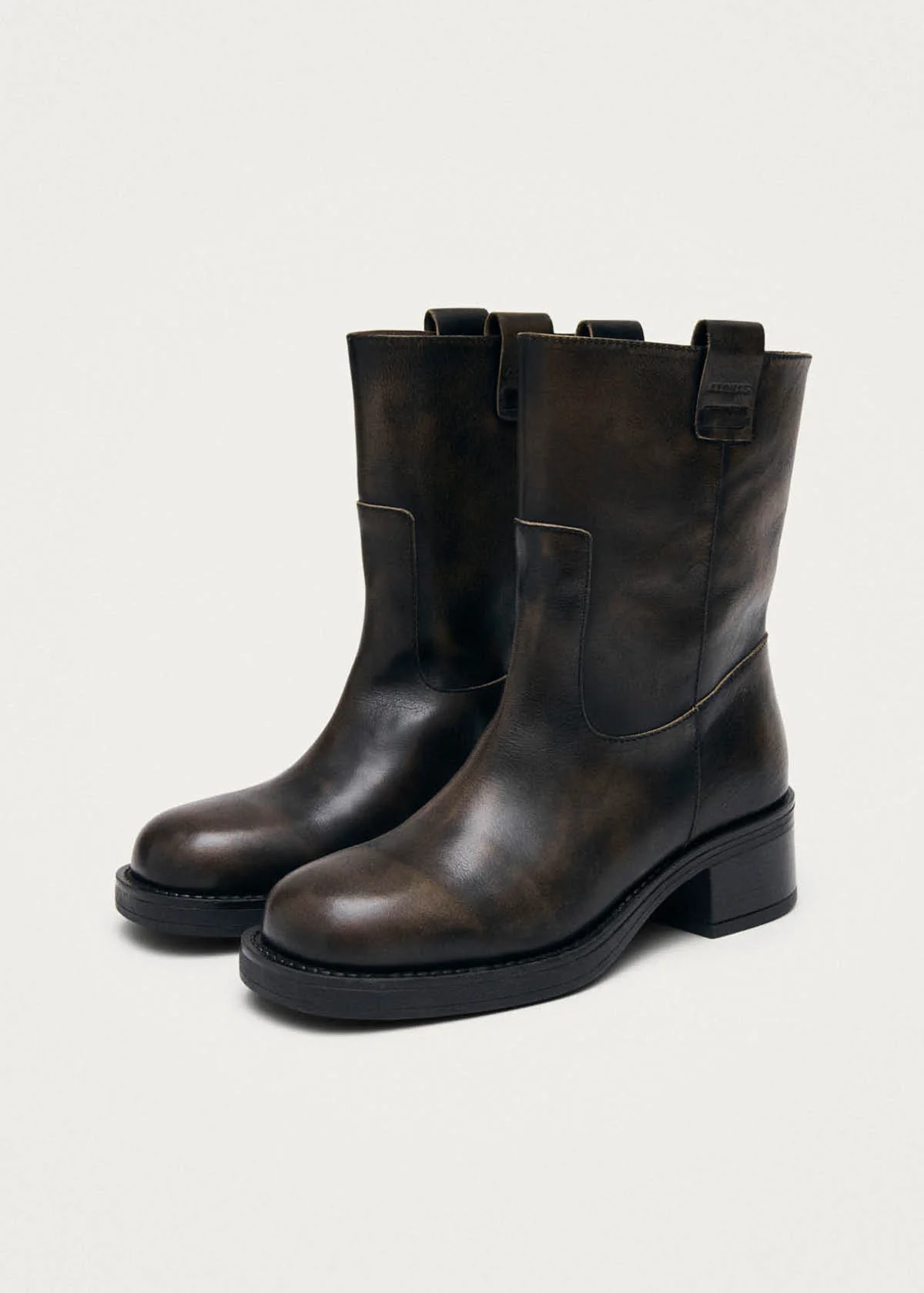 Rajan Vintage Effect Brown Leather Boots - Image 4