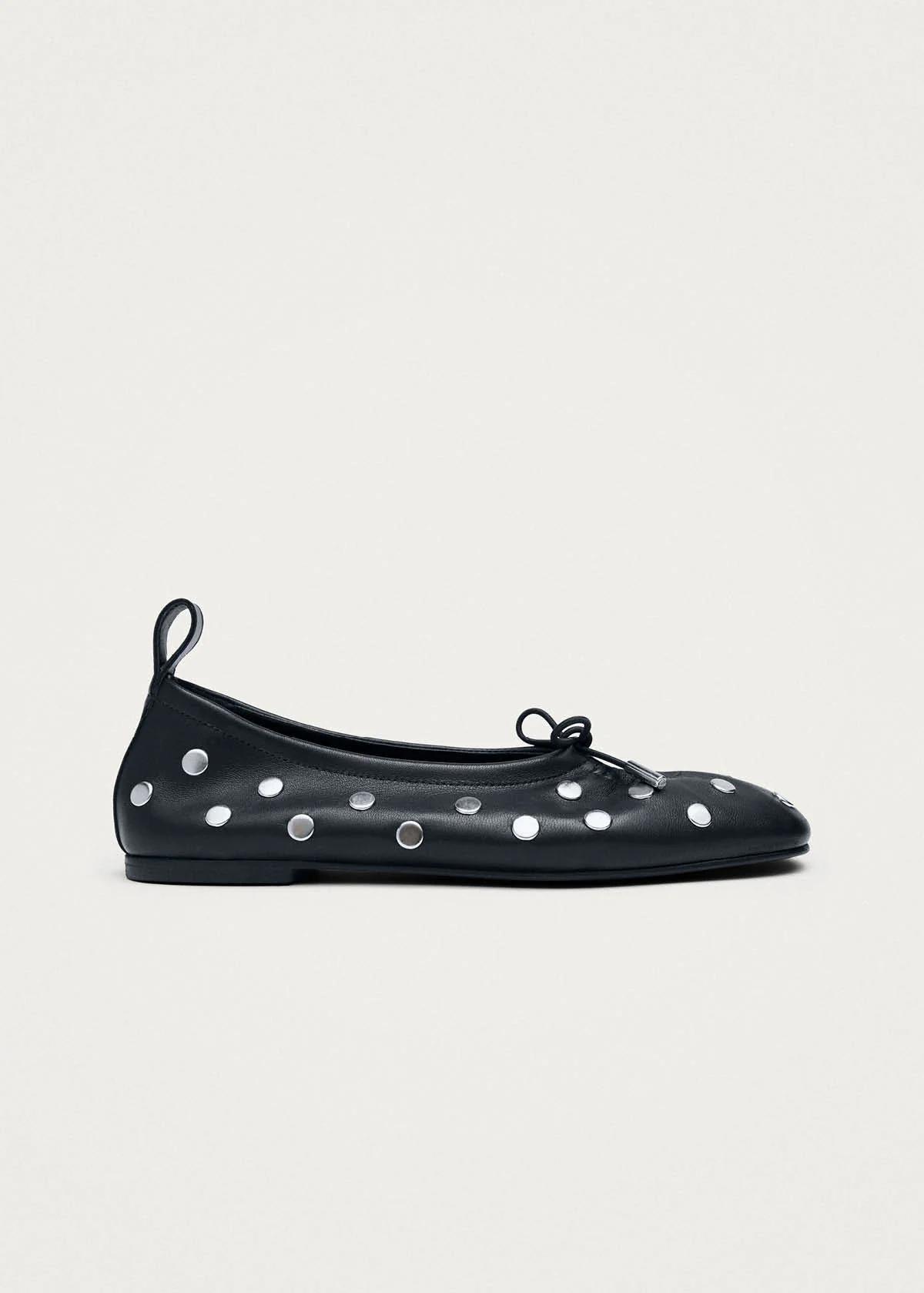 Rosalind All Studs Black Leather Ballet Flats - Image 4