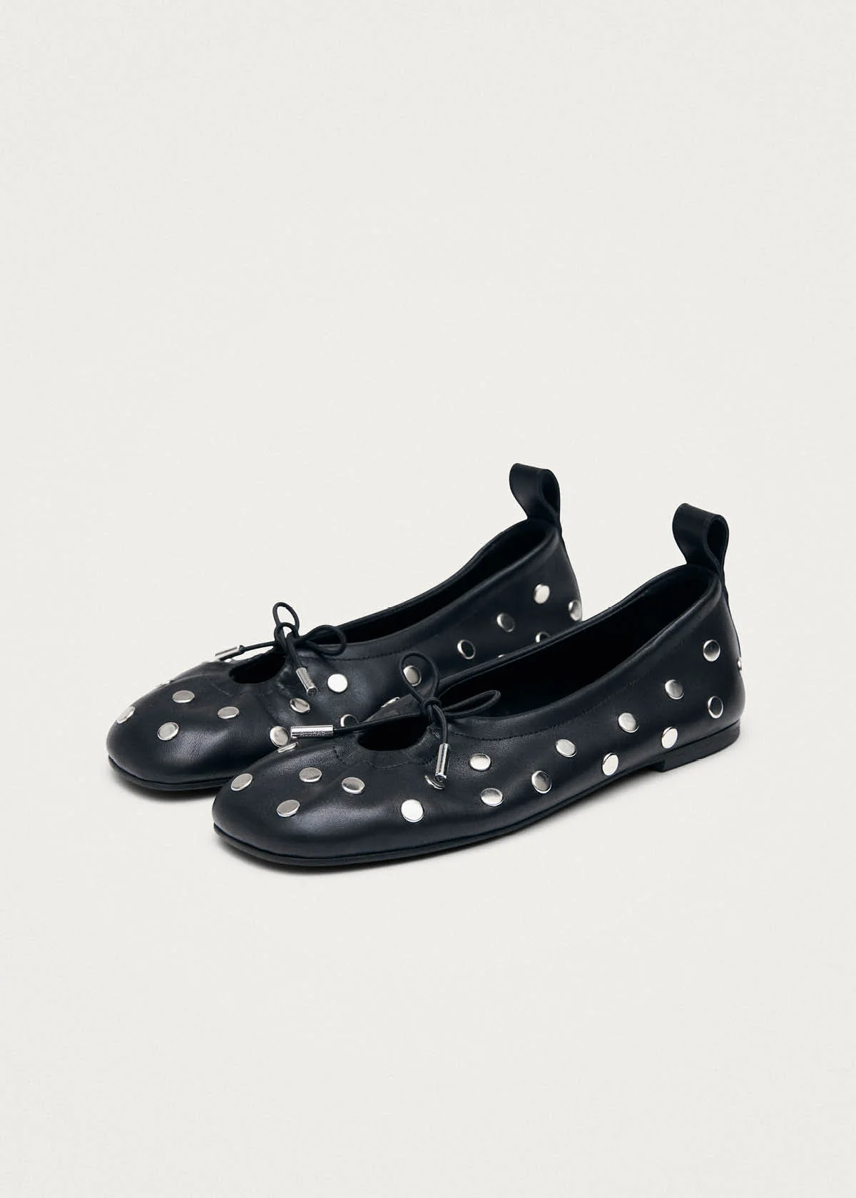 Rosalind All Studs Black Leather Ballet Flats - Image 5