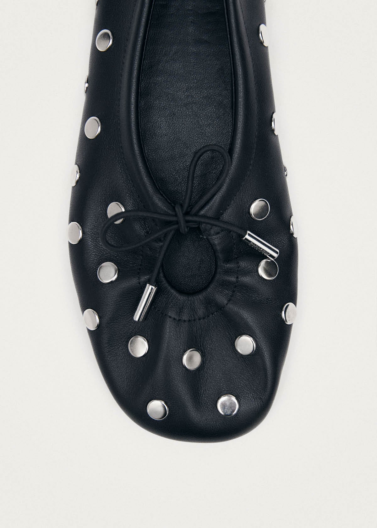 Rosalind All Studs Black Leather Ballet Flats - Image 6