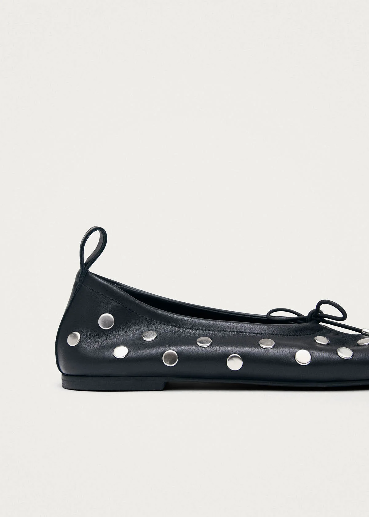 Rosalind All Studs Black Leather Ballet Flats - Image 7