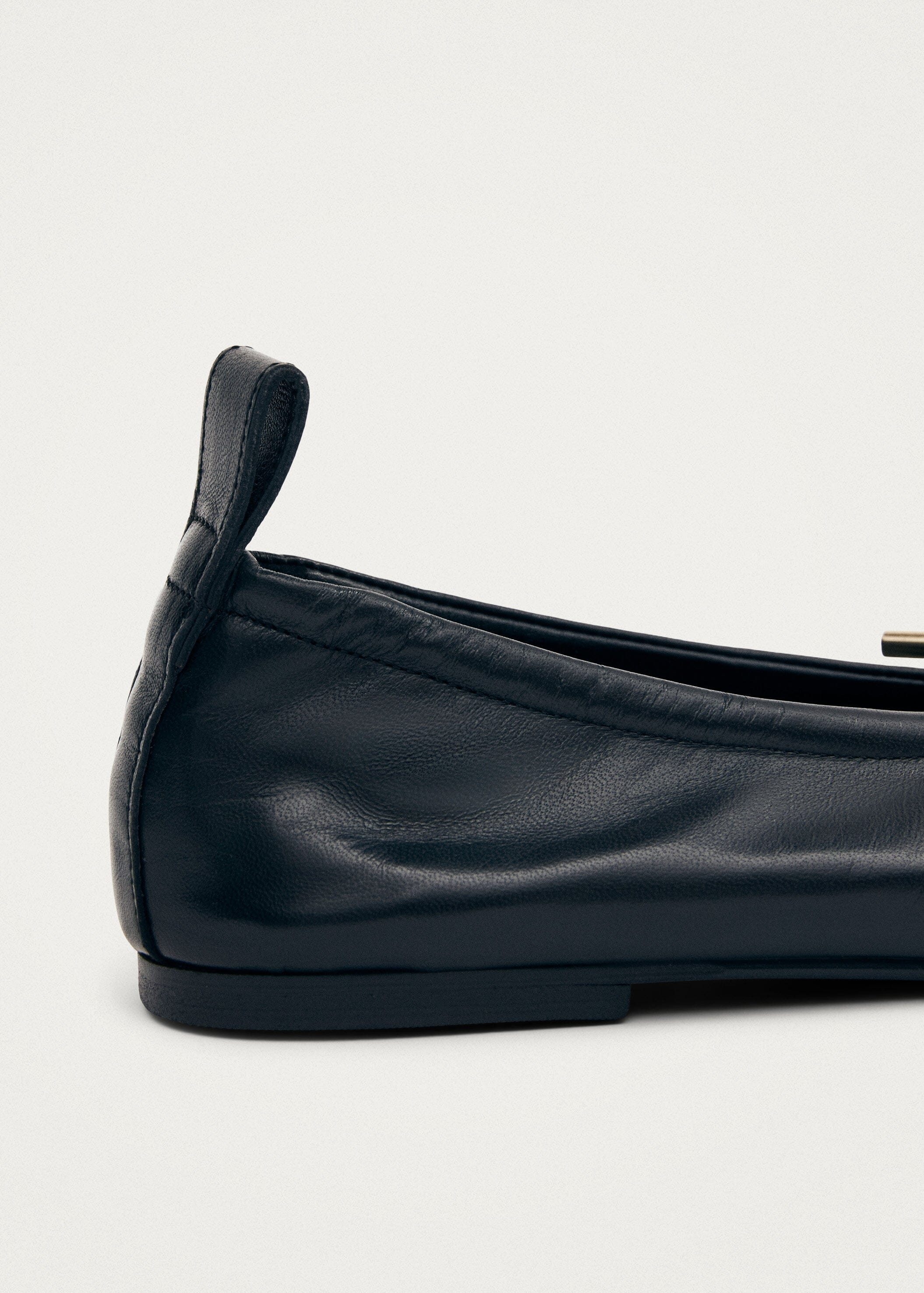 Rosalind Black Leather Ballet Flats - Image 7