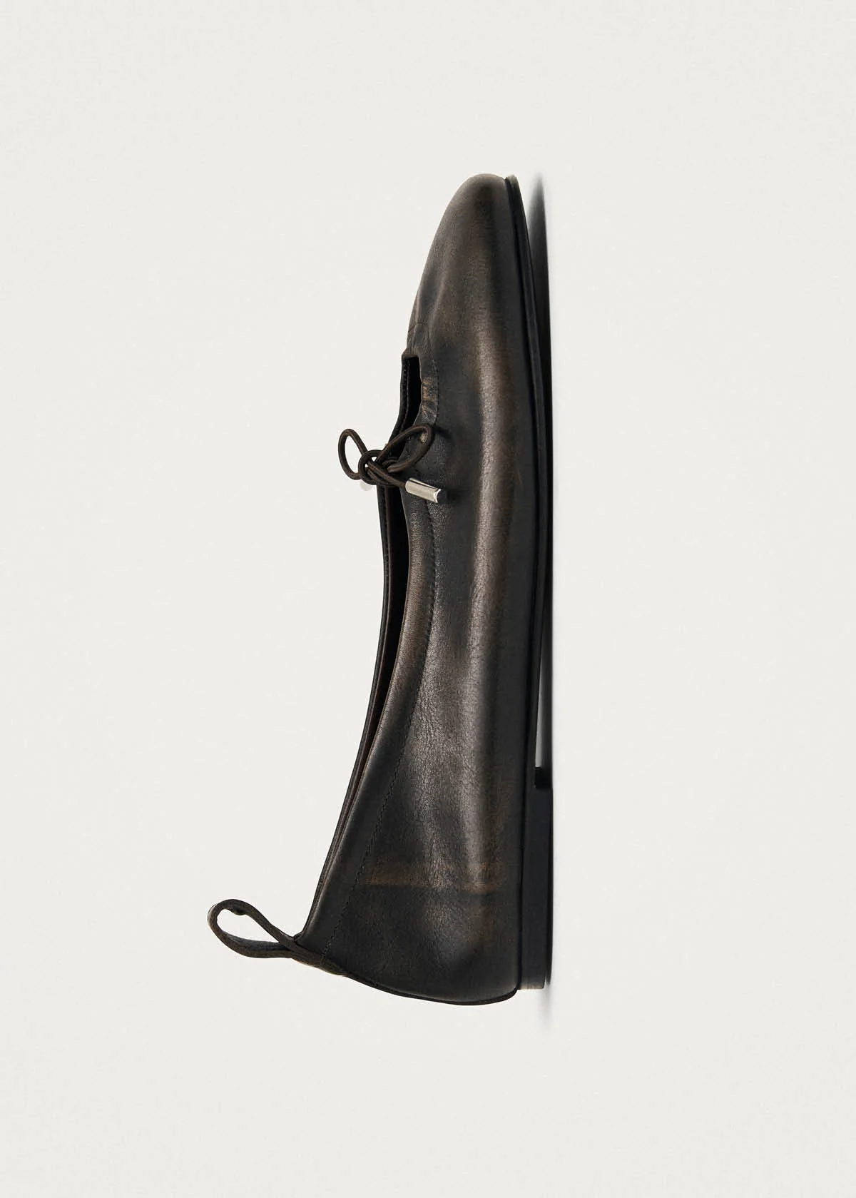 Rosalind Brushed Brown Leather Ballet Flats - Image 8