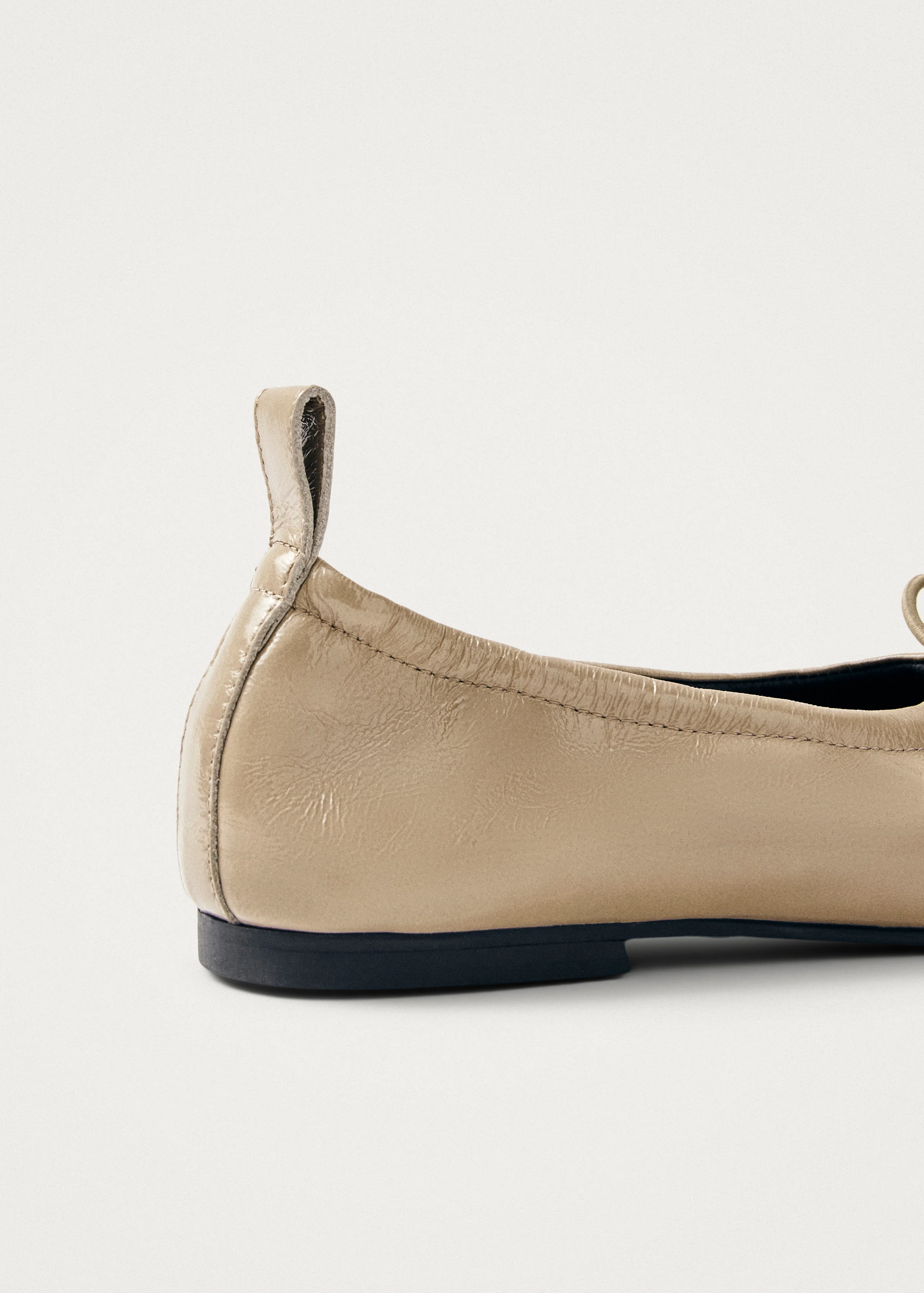 Rosalind Beige Patent Leather Ballet Flats - Image 7
