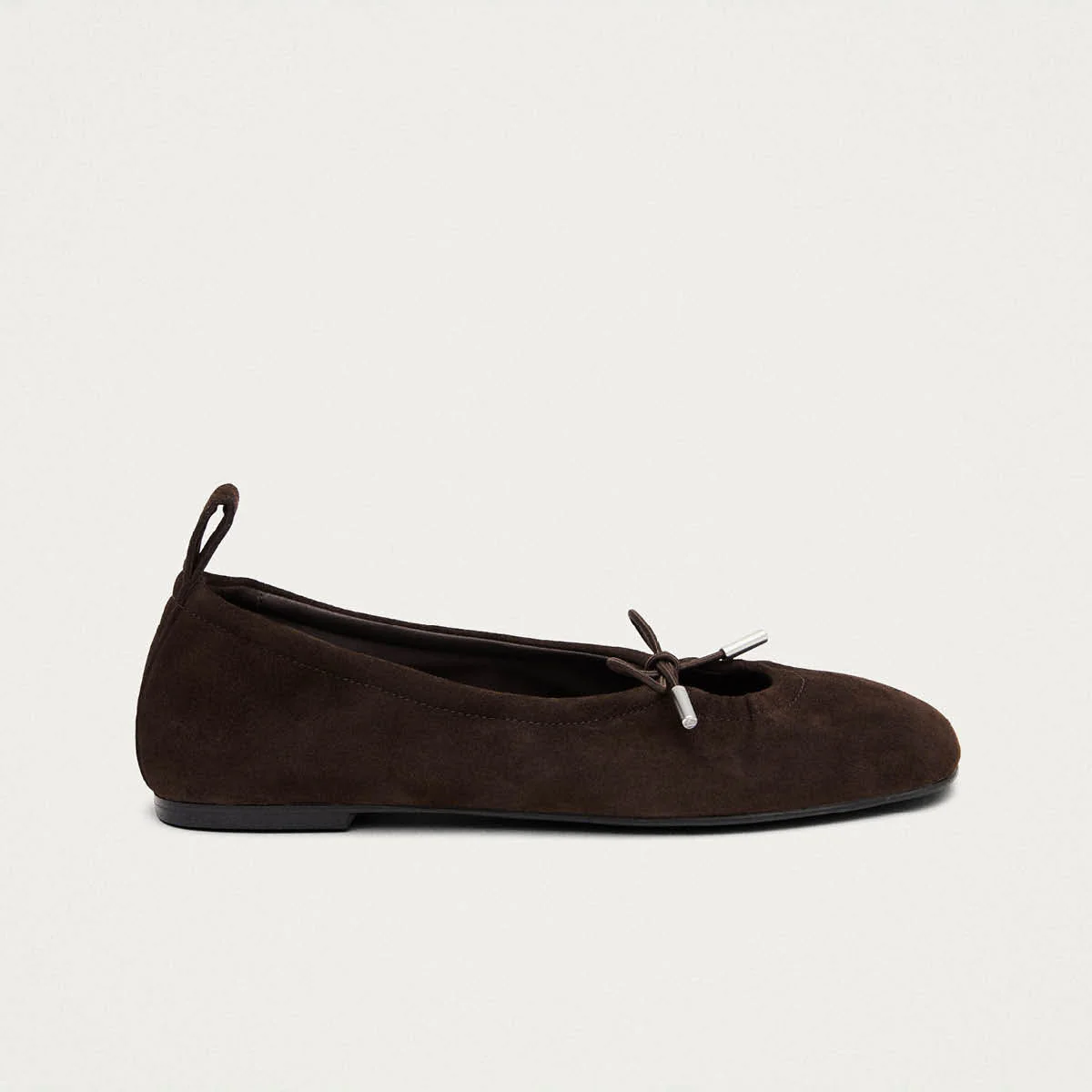 Rosalind Recycled Brown Leather Ballet Flats - Image 3