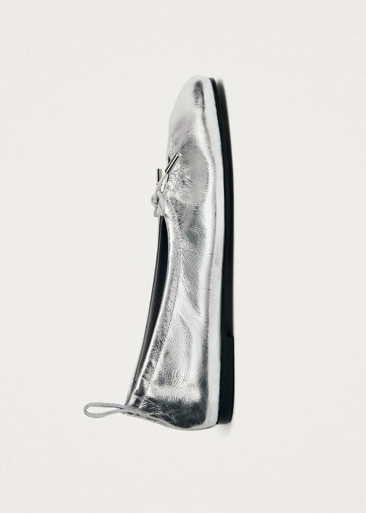 Rosalind Shimmer Silver Leather Ballet Flats - Image 7