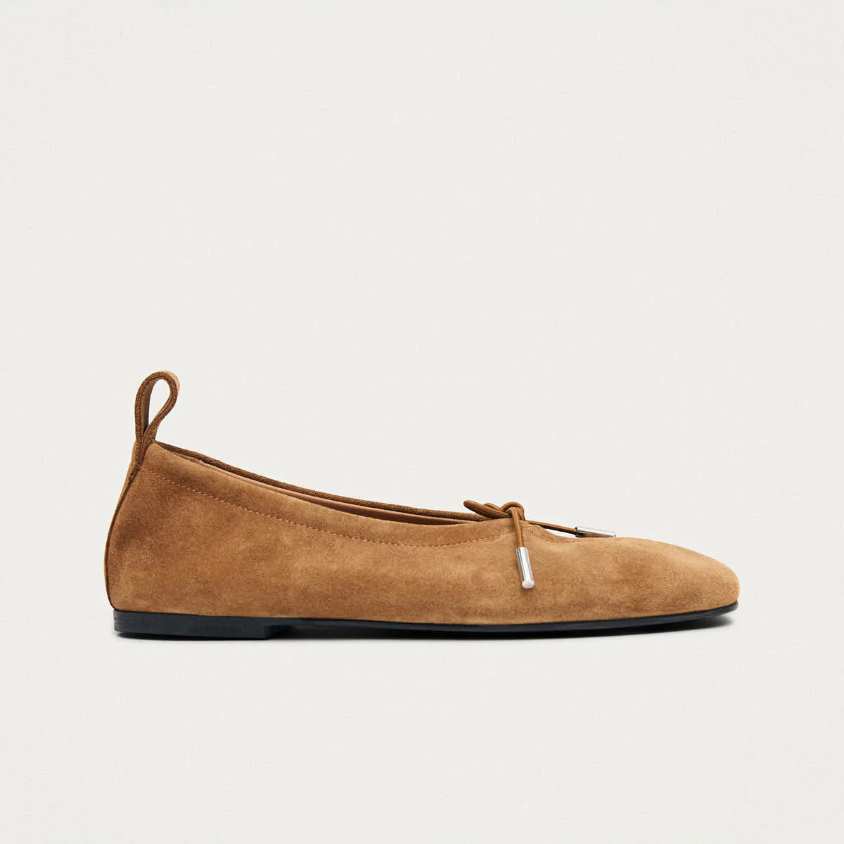 Rosalind Suede Tan Leather Ballet Flats - Image 3