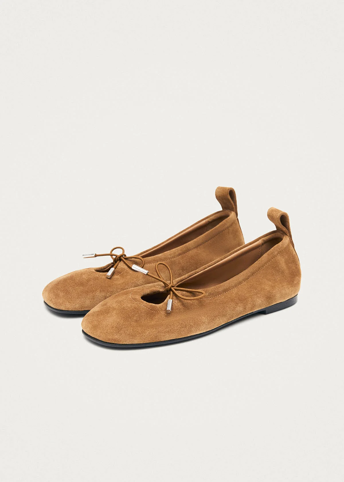 Rosalind Suede Tan Leather Ballet Flats - Image 4