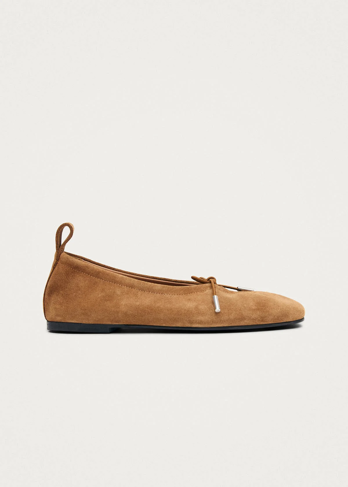 Rosalind Suede Tan Leather Ballet Flats - Image 5