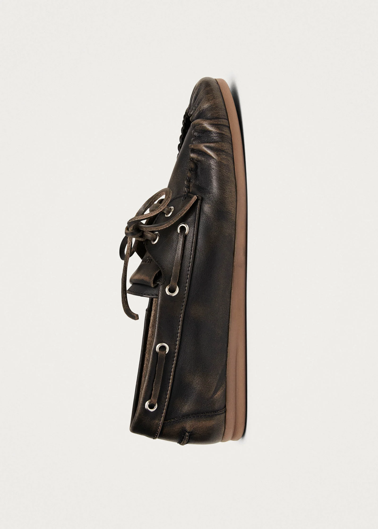 Rowan Vintage Effect Brown Leather Loafers - Image 4