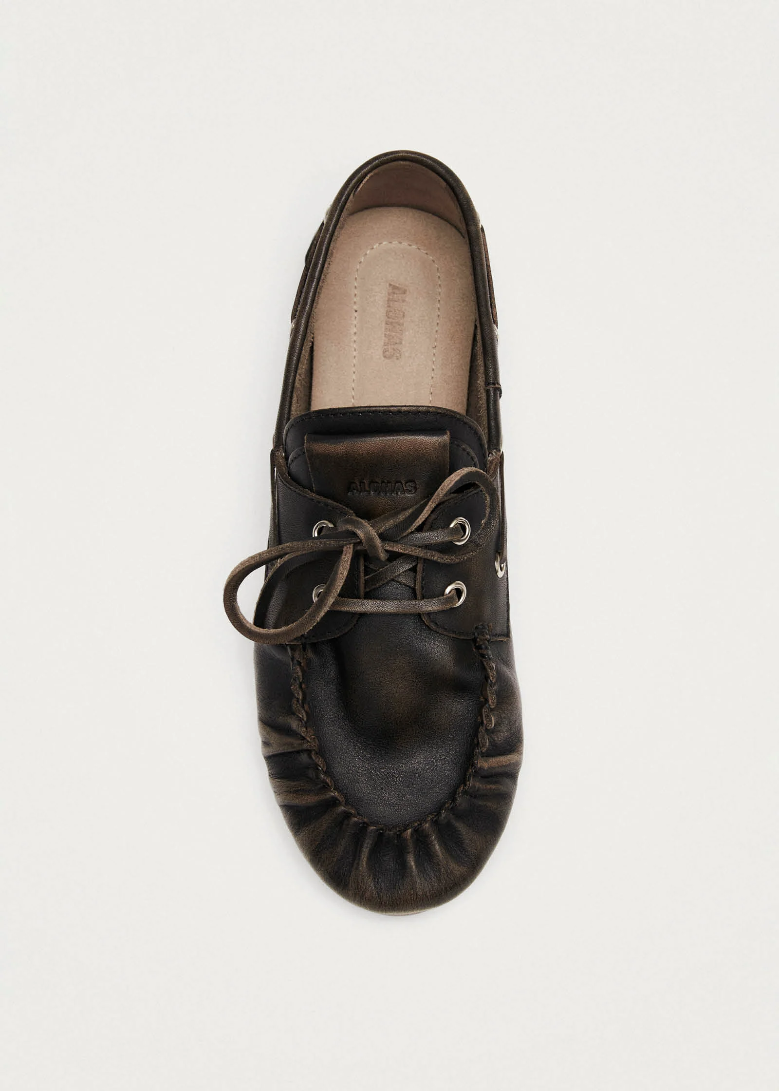 Rowan Vintage Effect Brown Leather Loafers - Image 5