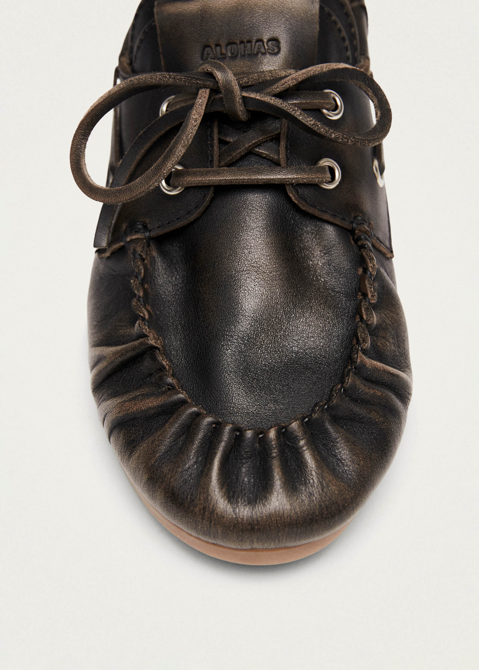 Rowan Vintage Effect Brown Leather Loafers - Image 6