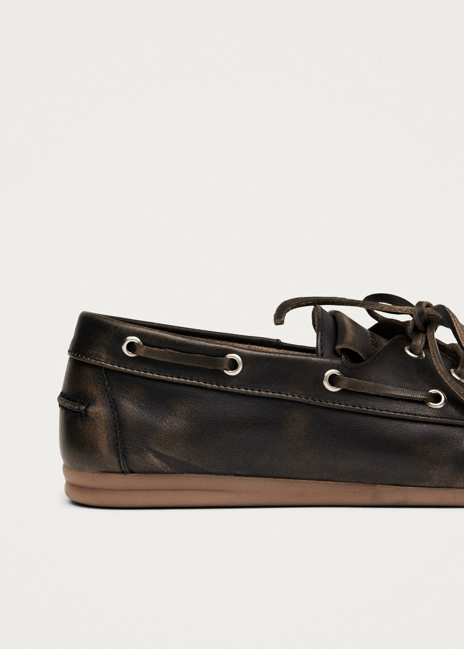Rowan Vintage Effect Brown Leather Loafers - Image 7