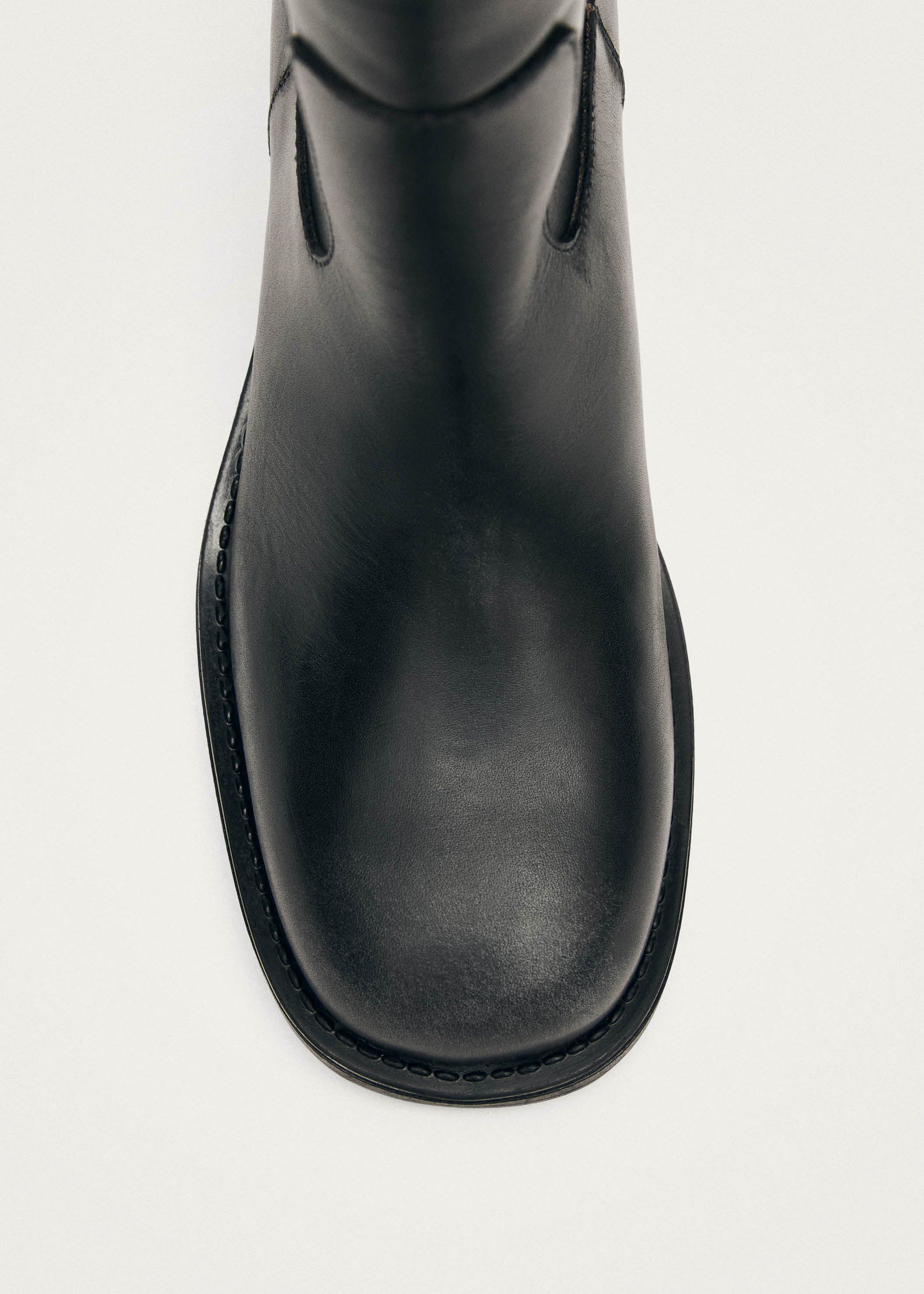 Sajan Vintage Effect Black Leather Boots - Image 5