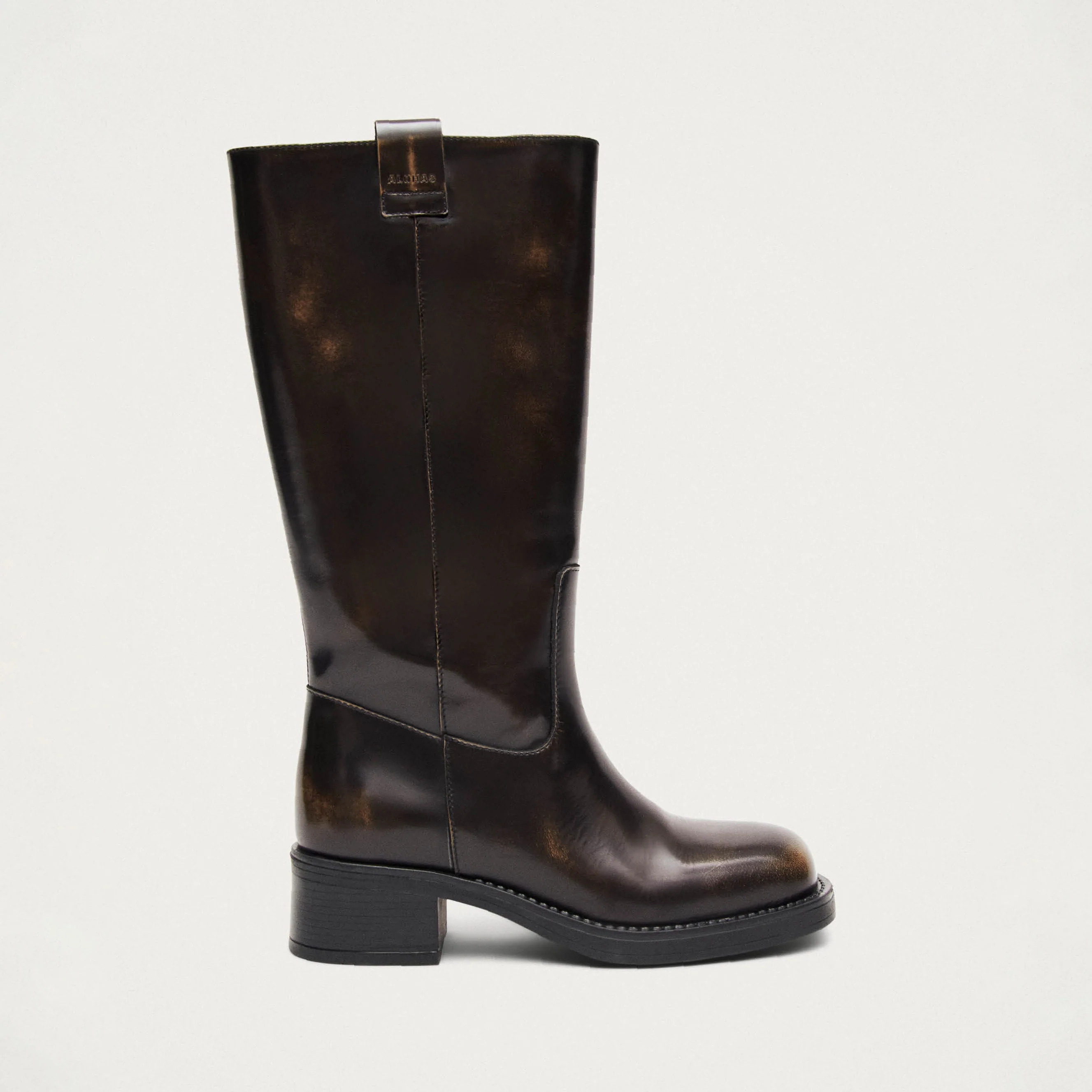 Sajan Vintage Effect Brown Leather Boots - Image 3