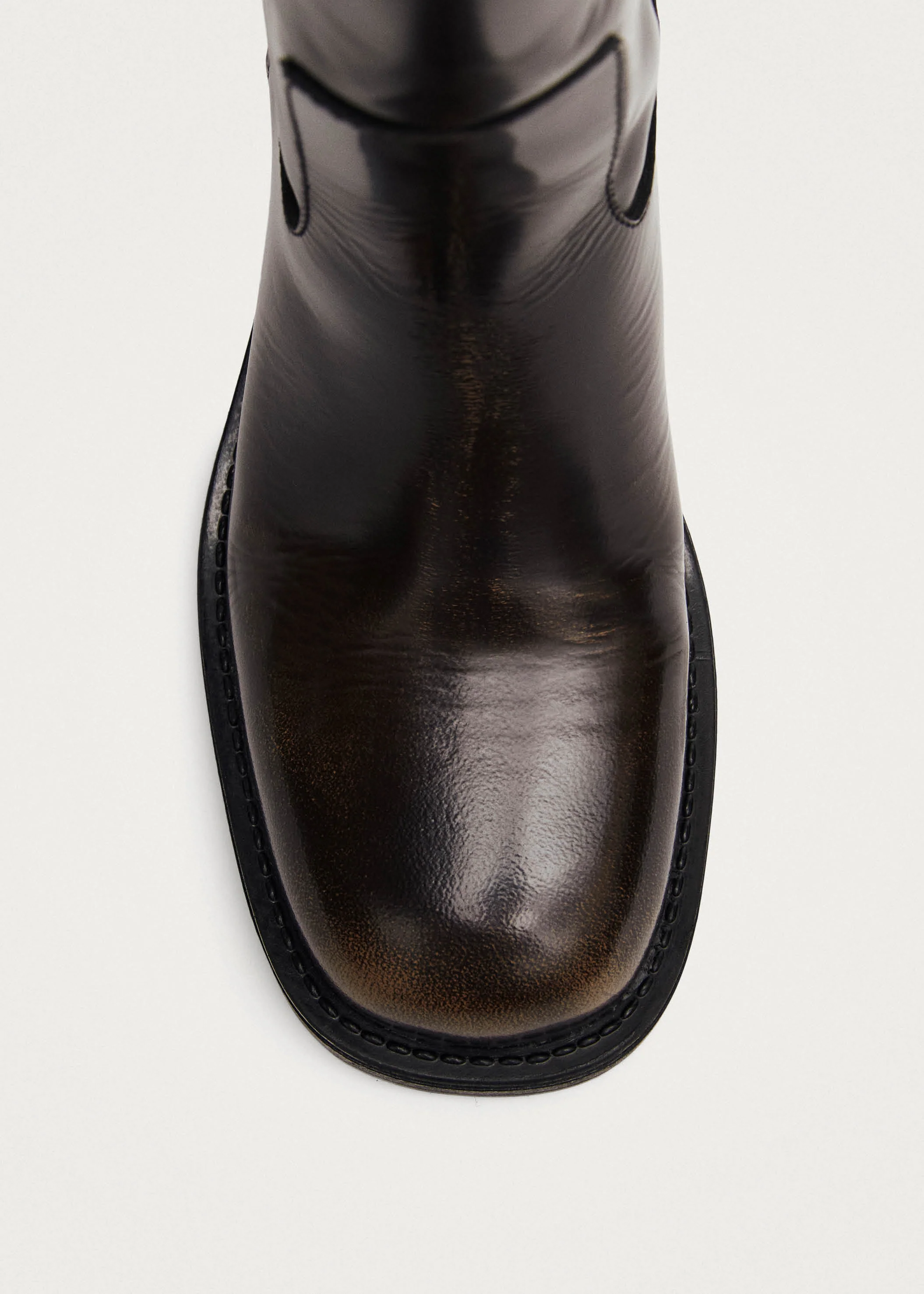 Sajan Vintage Effect Brown Leather Boots - Image 6