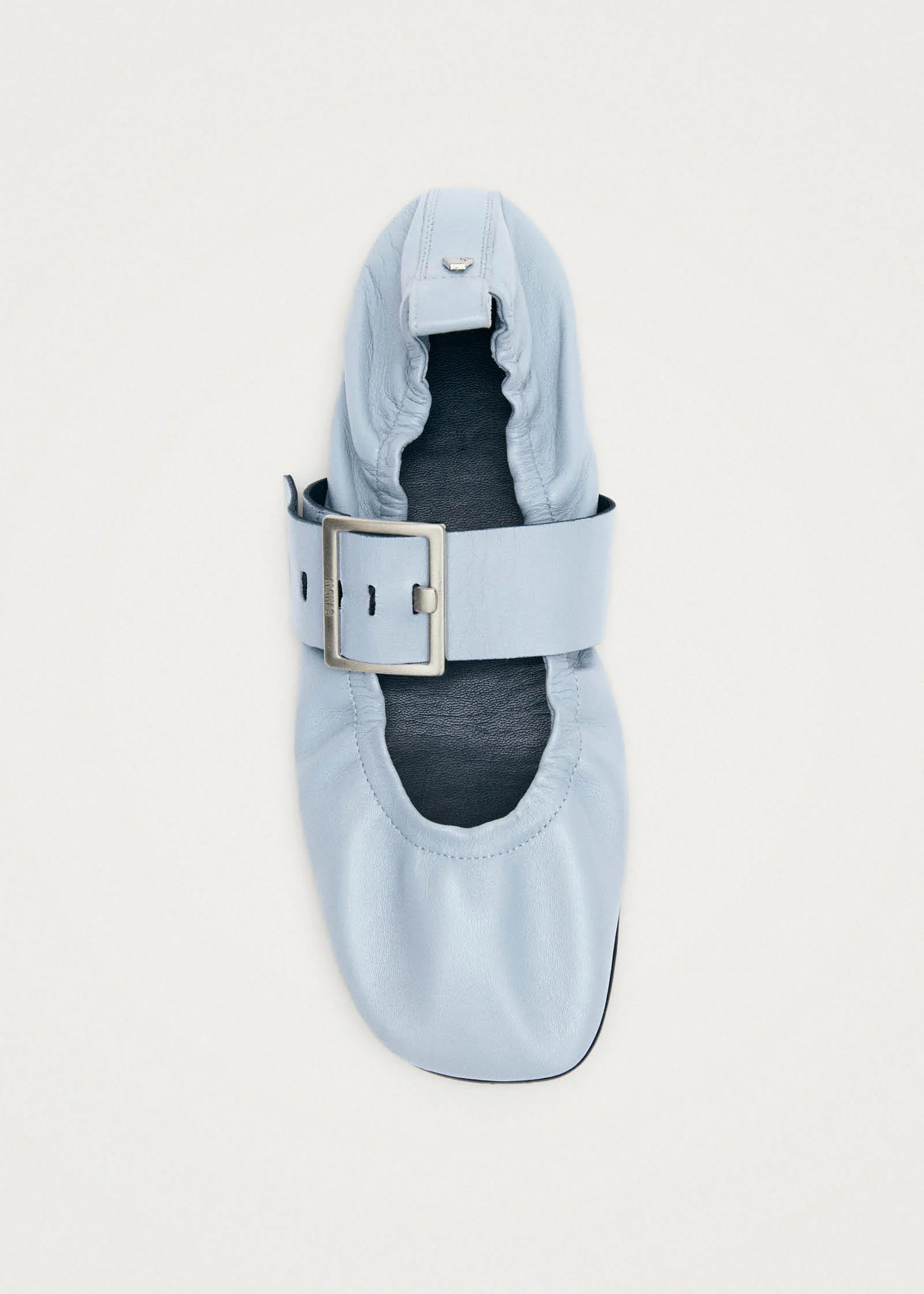 Sarea Blue Leather Ballet Flats