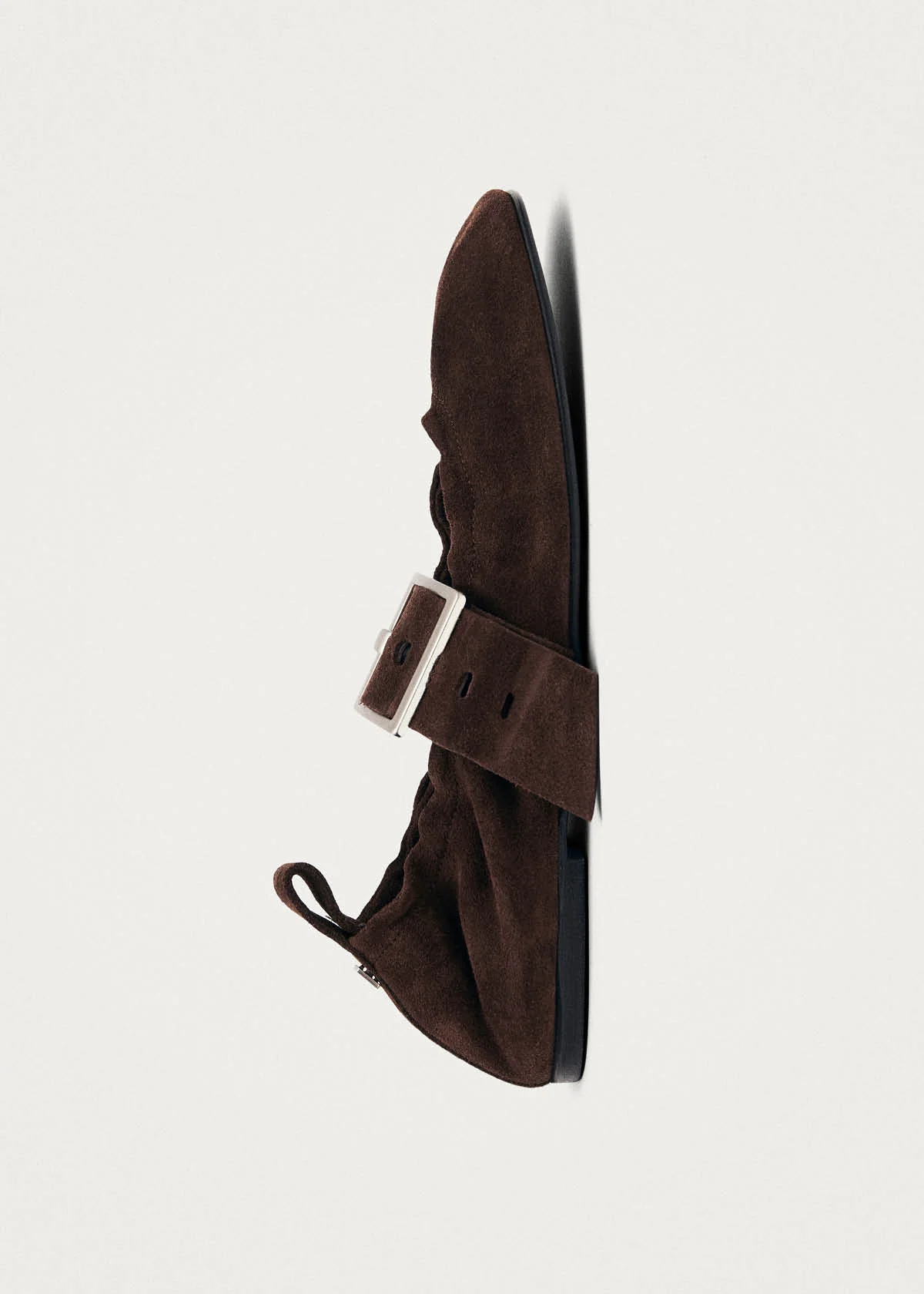 Sarea Suede Brown Leather Ballet Flats - Image 2
