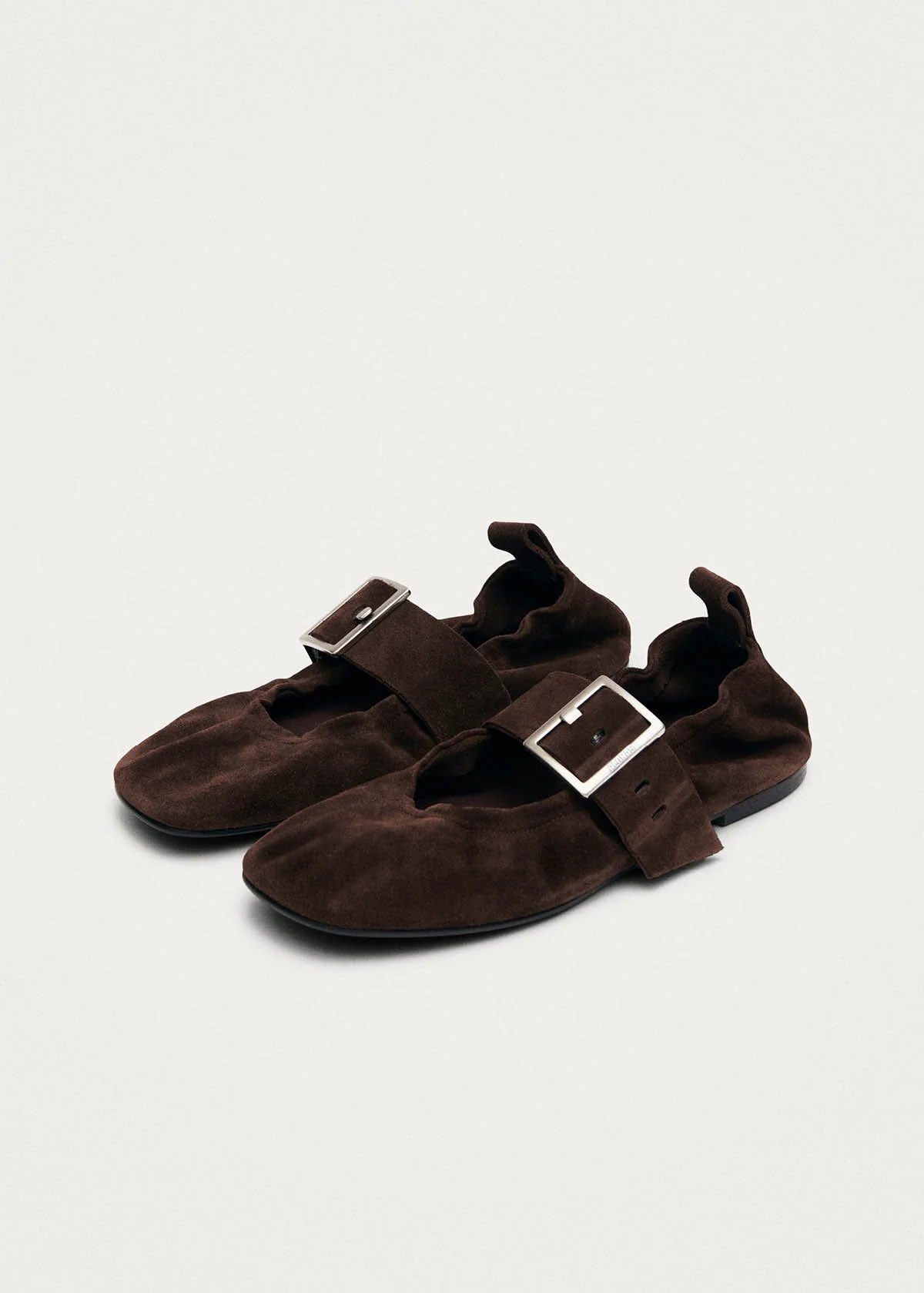 Sarea Suede Brown Leather Ballet Flats - Image 5