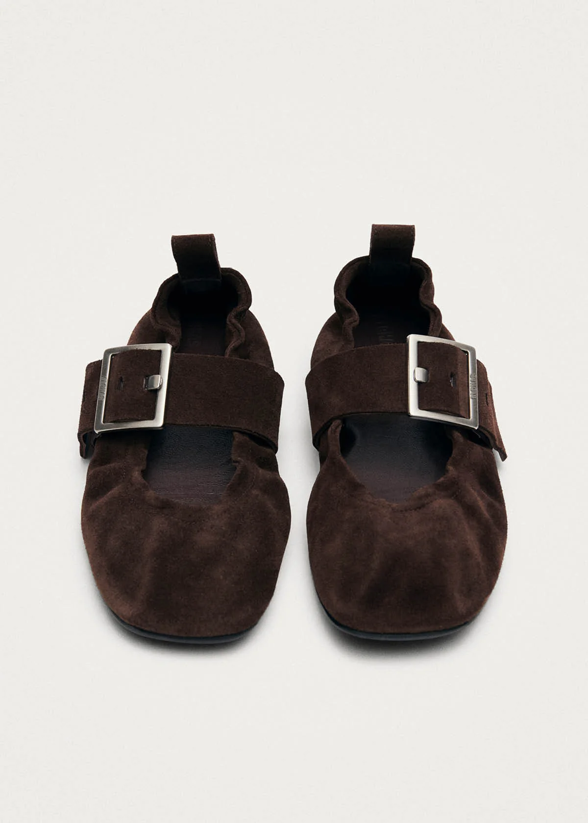 Sarea Suede Brown Leather Ballet Flats - Image 6