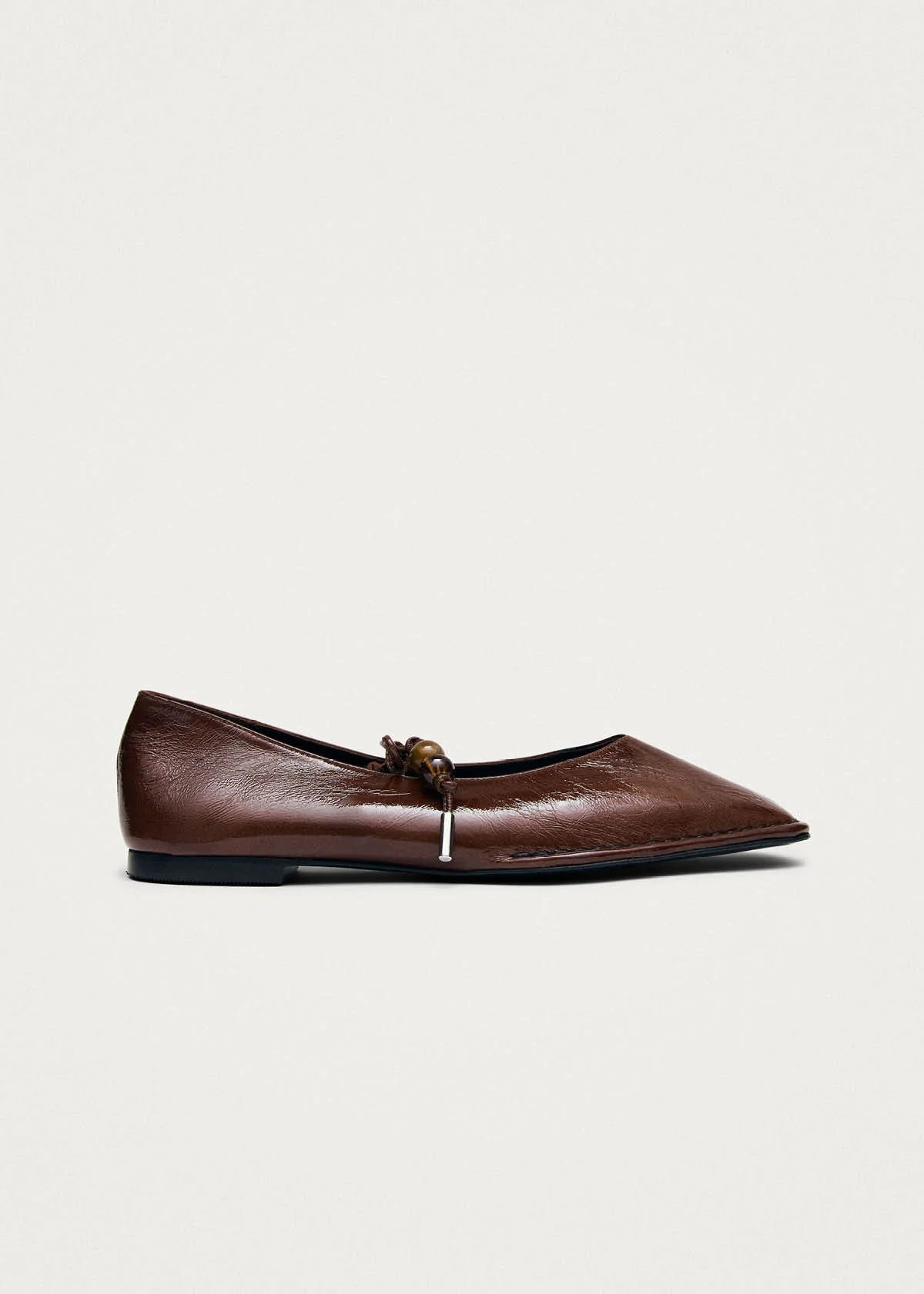 Sway Beads Rift Brown Leather Ballet Flats - Image 4