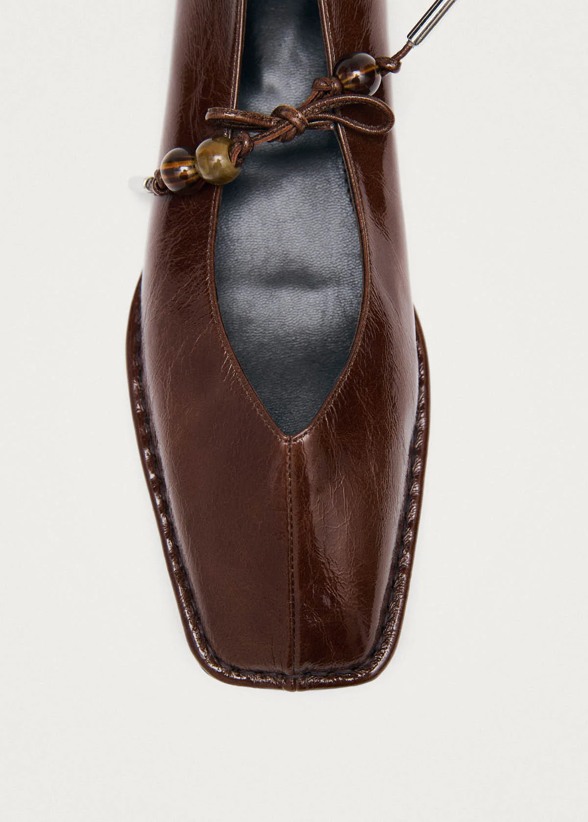 Sway Beads Rift Brown Leather Ballet Flats - Image 6