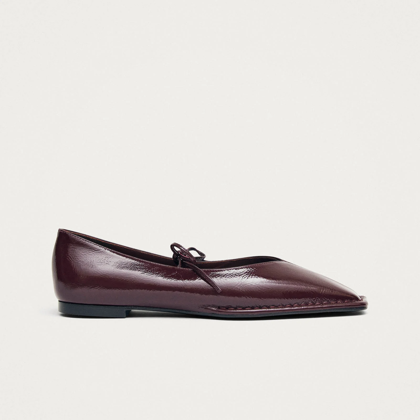 Sway Burgundy Leather Ballet Flats - Image 3