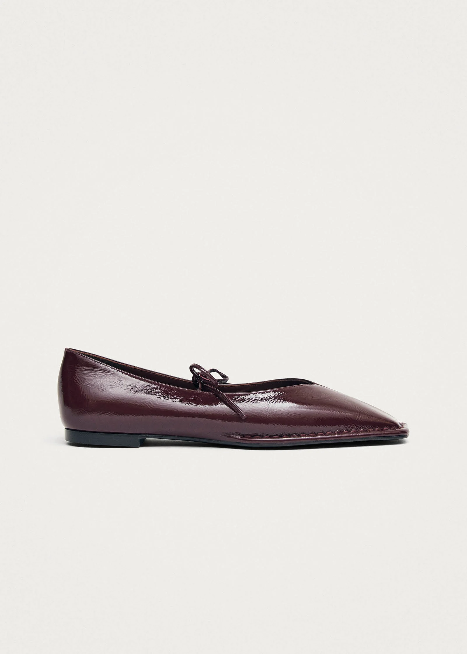 Sway Burgundy Leather Ballet Flats - Image 4