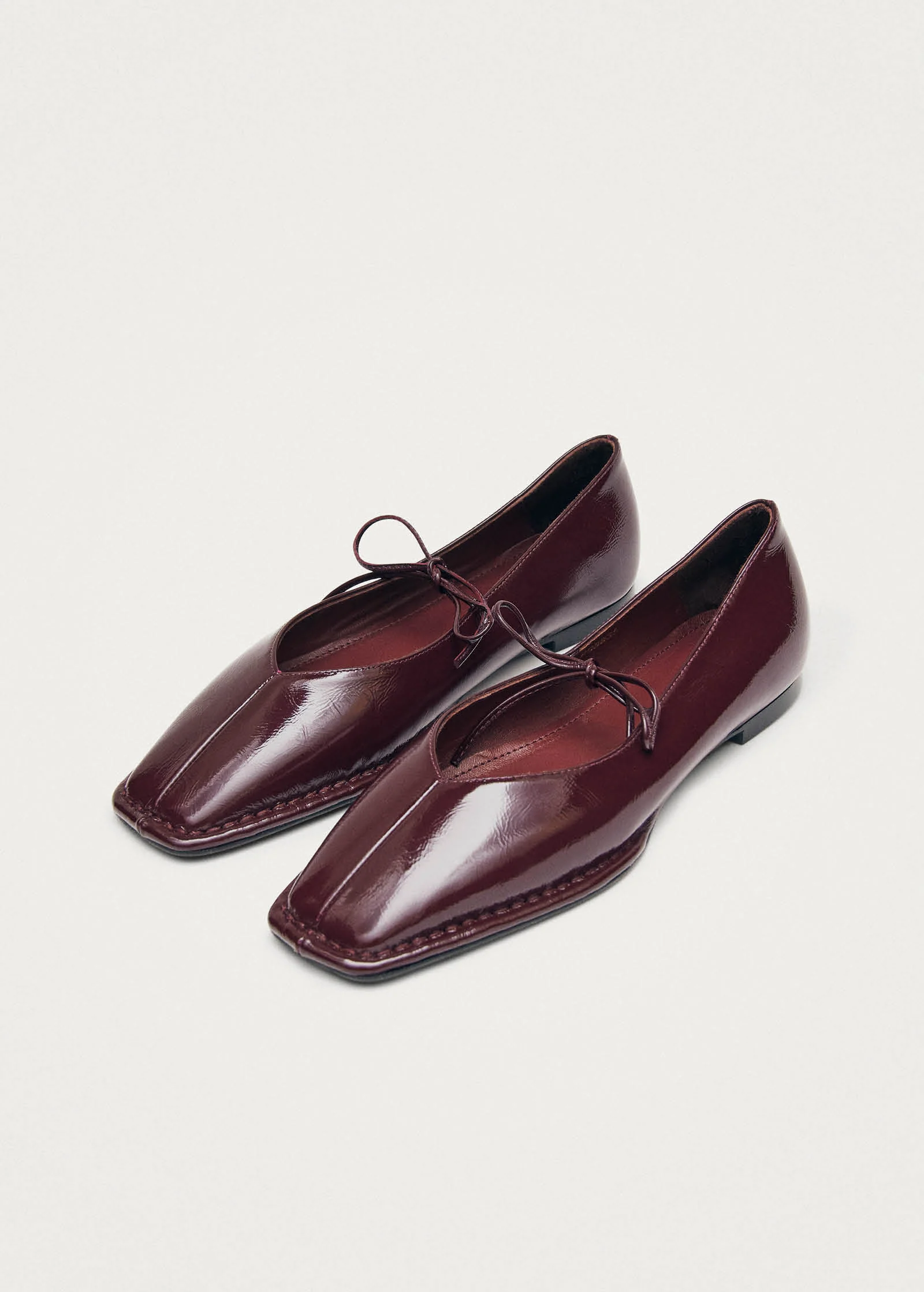 Sway Burgundy Leather Ballet Flats - Image 5